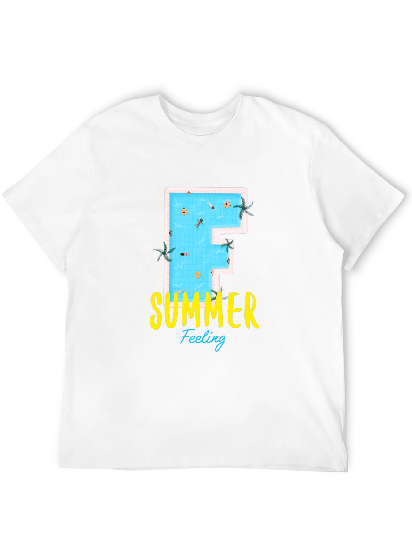 Summer Feeling Graphic Tee - Pool Letter F