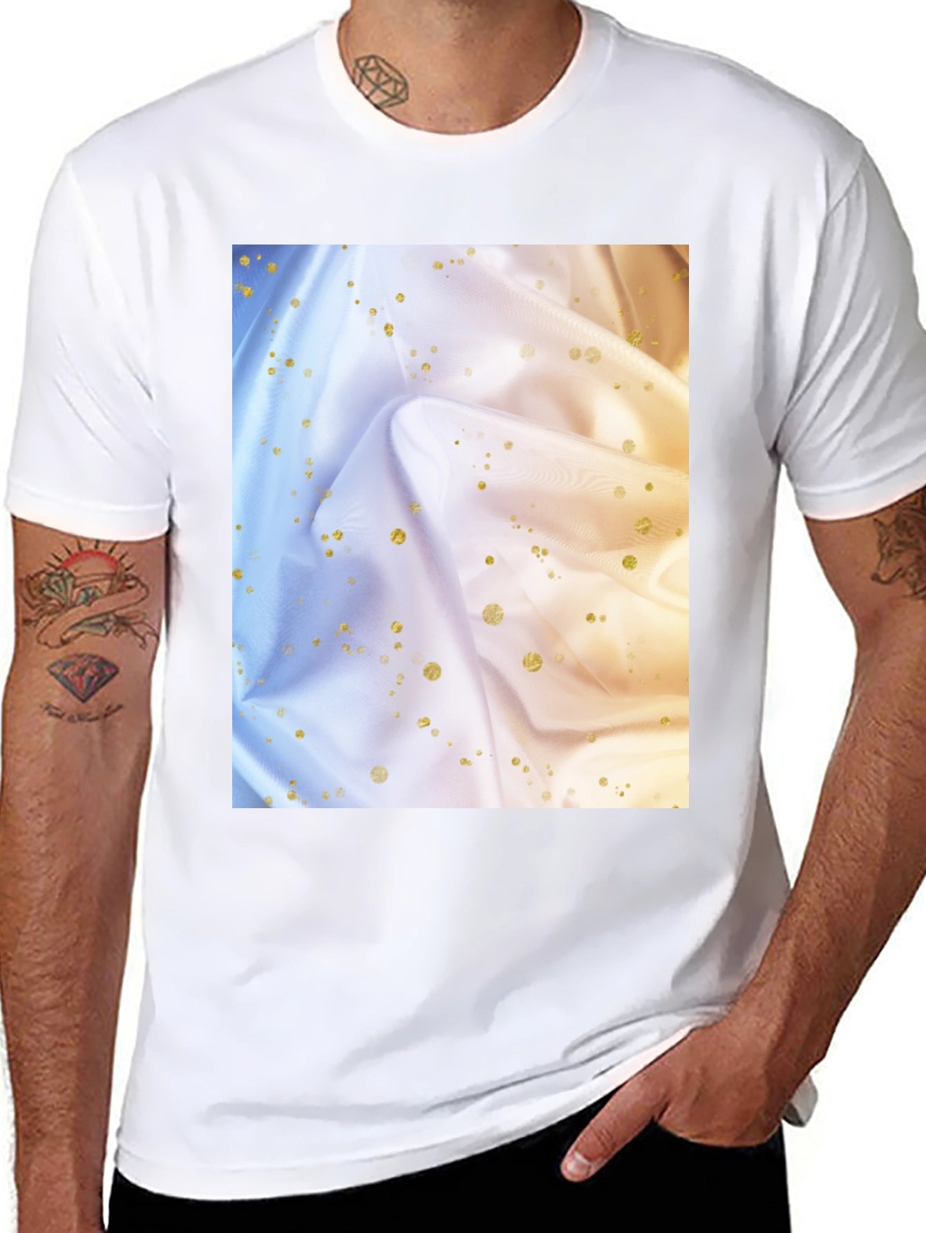 Draped Fabric Graphic Tee - Soft Style