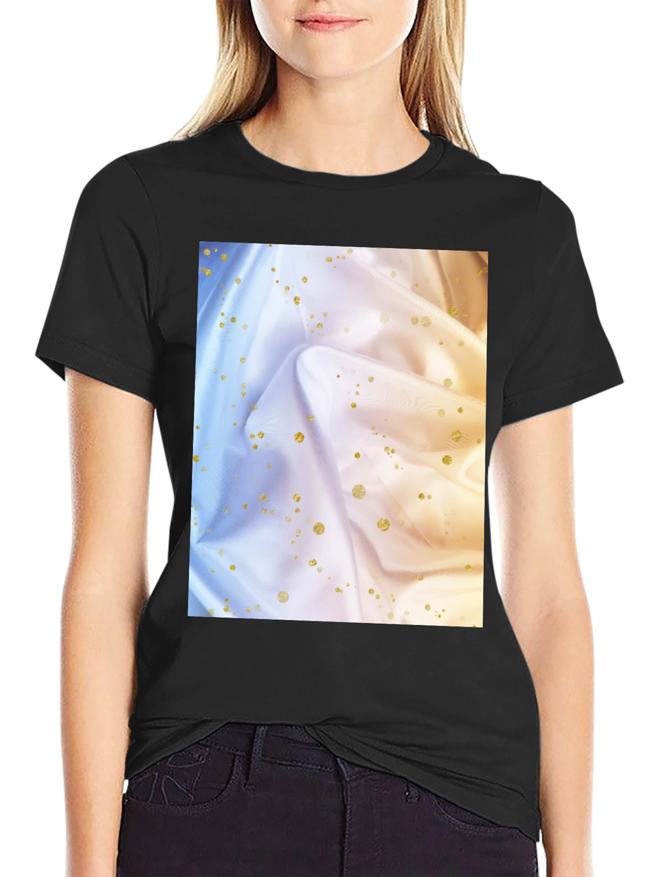 Draped Fabric Graphic Tee - Soft Style