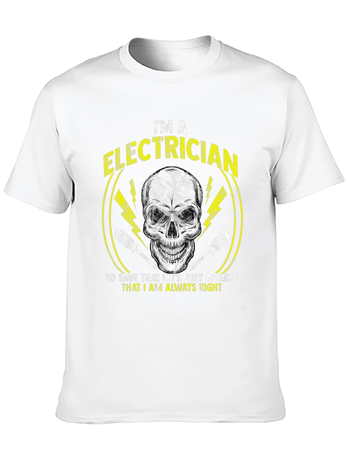 Electrician Humor T-Shirt - Skull Design