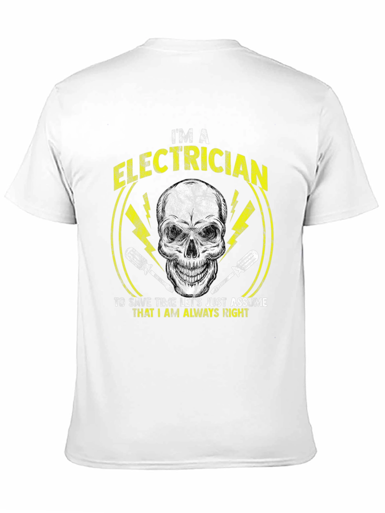 Electrician Humor T-Shirt - Skull Design