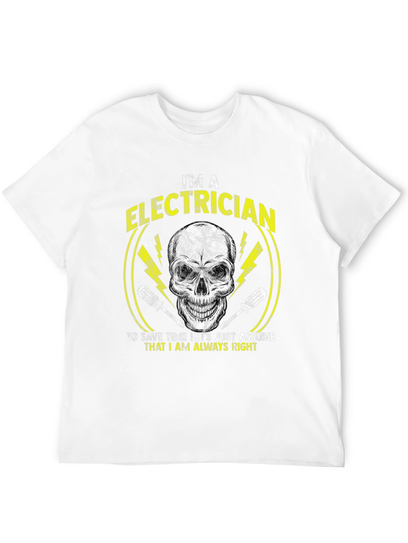 Electrician Humor T-Shirt - Skull Design