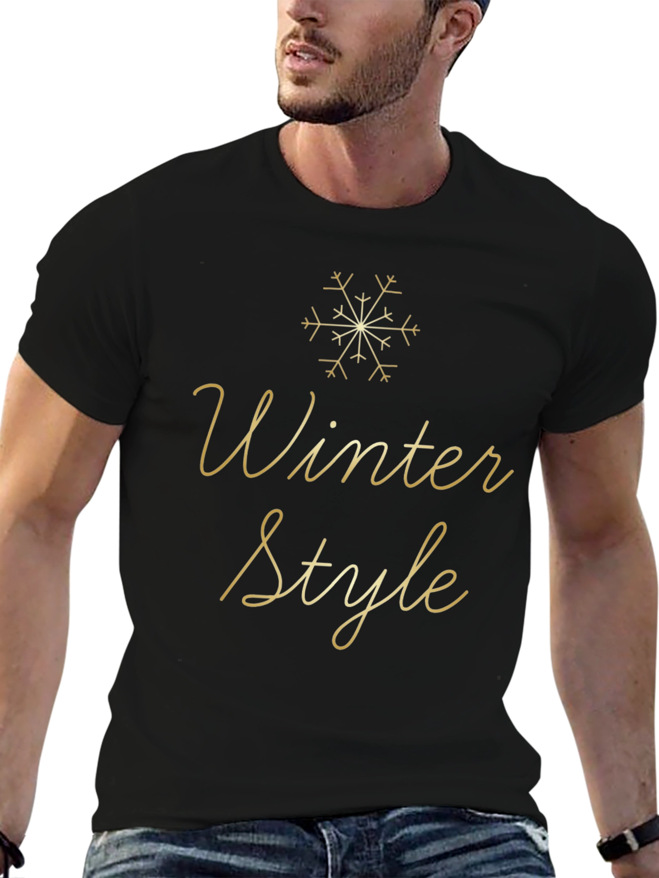 Winter Style Black T-Shirt