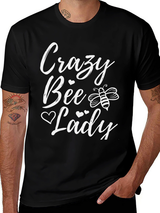 Crazy Bee Lady T-Shirt - Black Cotton Tee