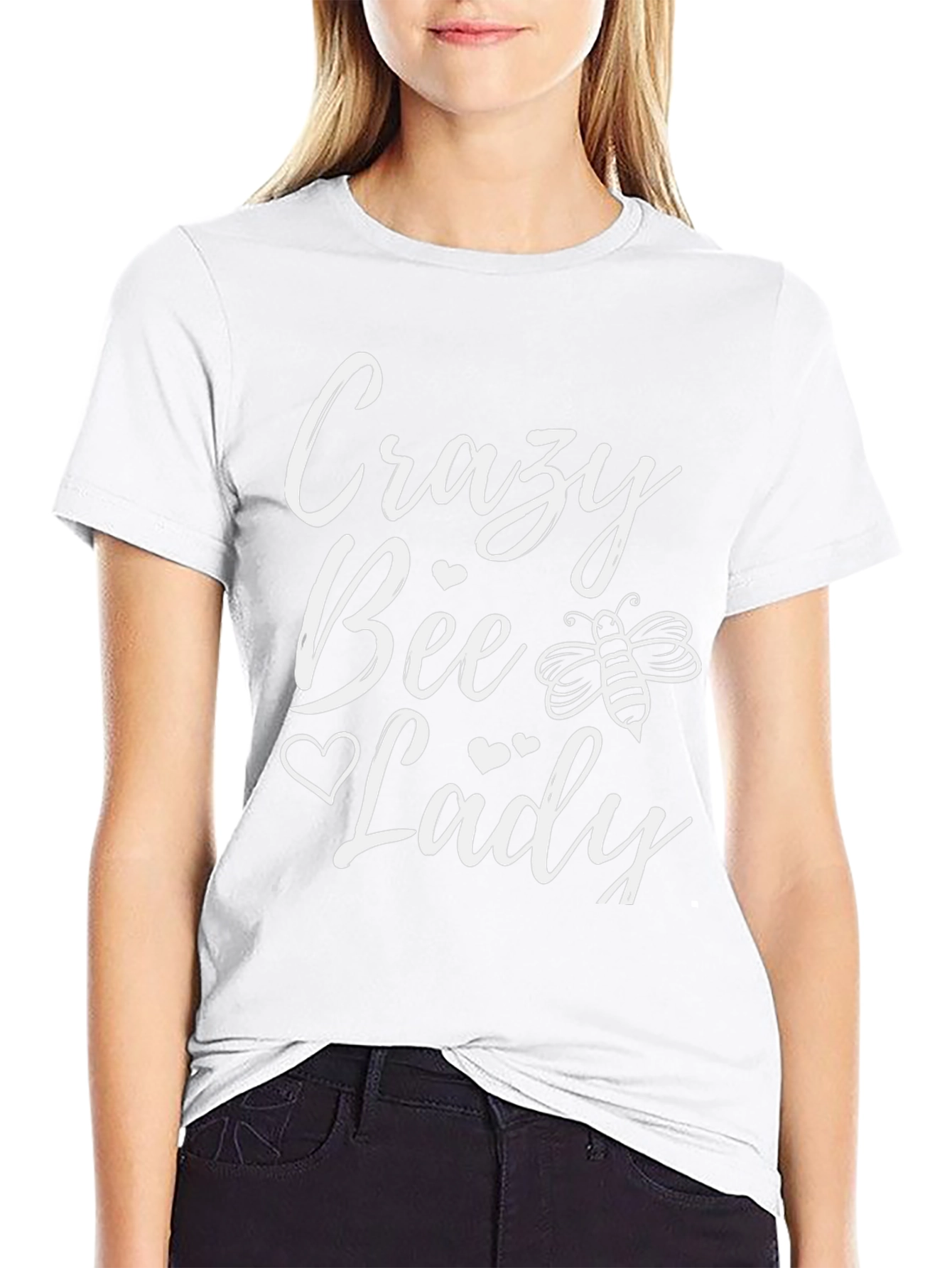 Crazy Bee Lady T-Shirt - Black Cotton Tee