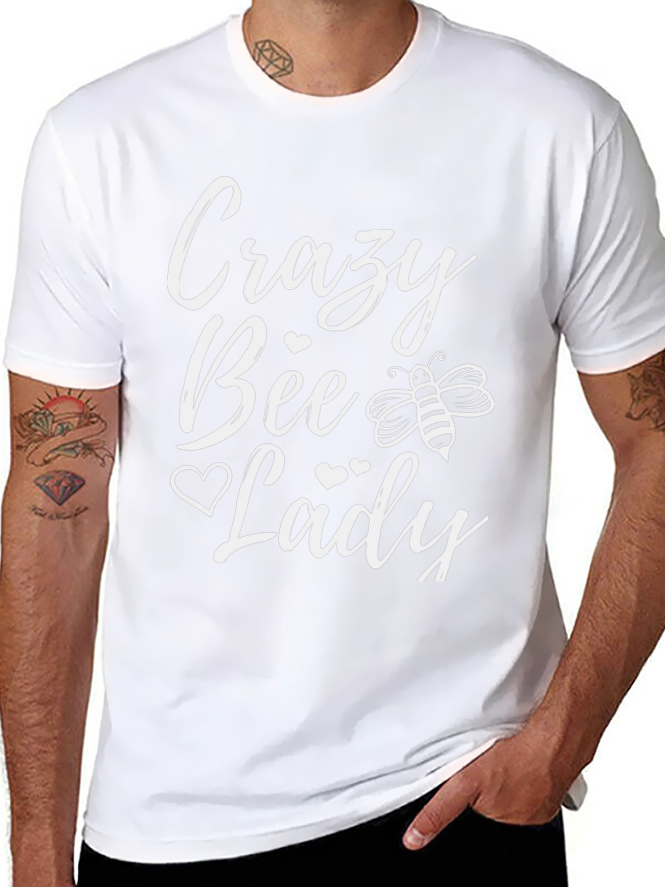 Crazy Bee Lady T-Shirt - Black Cotton Tee
