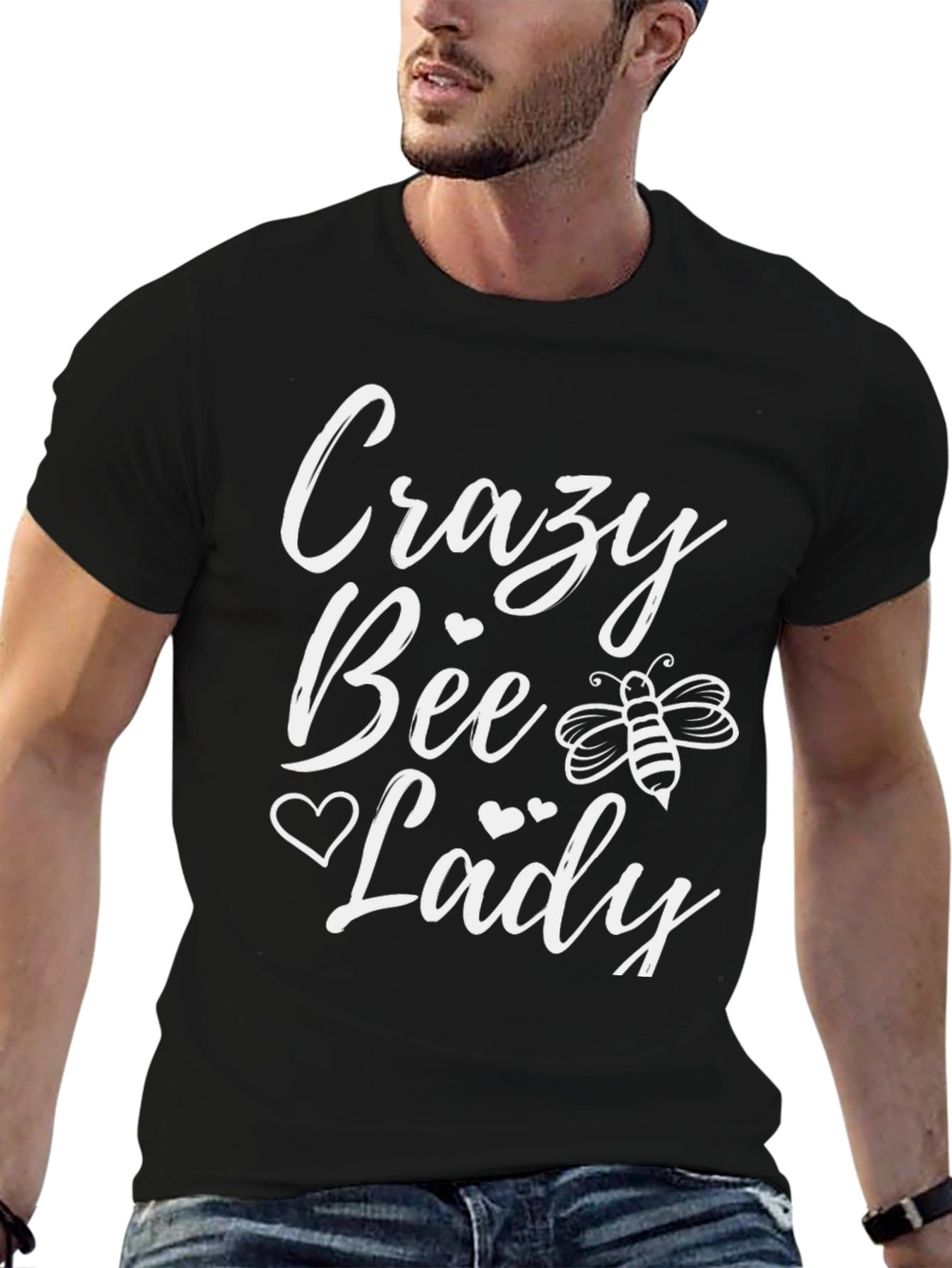Crazy Bee Lady T-Shirt - Black Cotton Tee