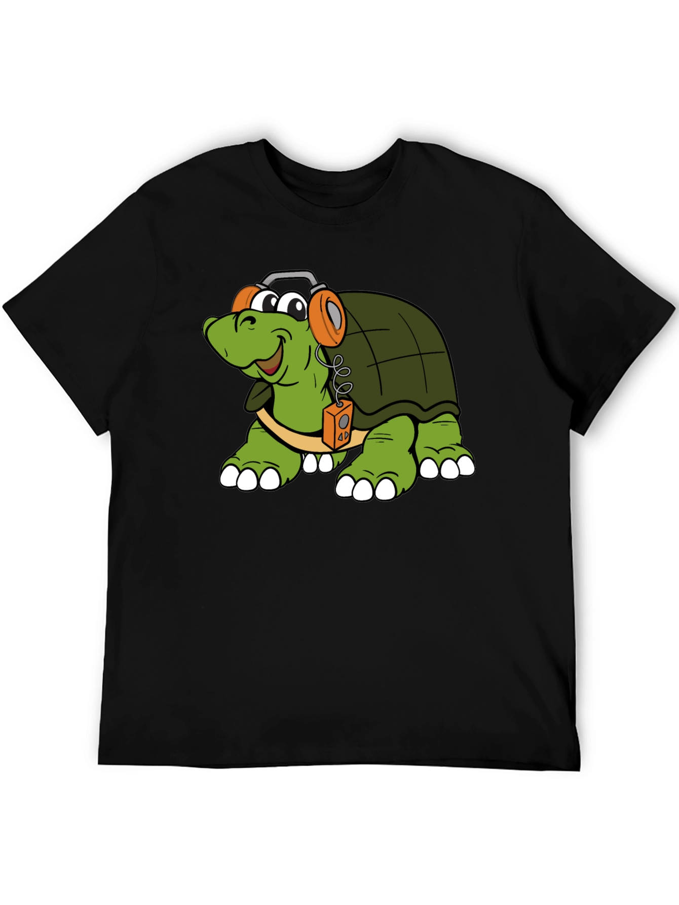 Turtle with Headphones Graphic T-Shirt