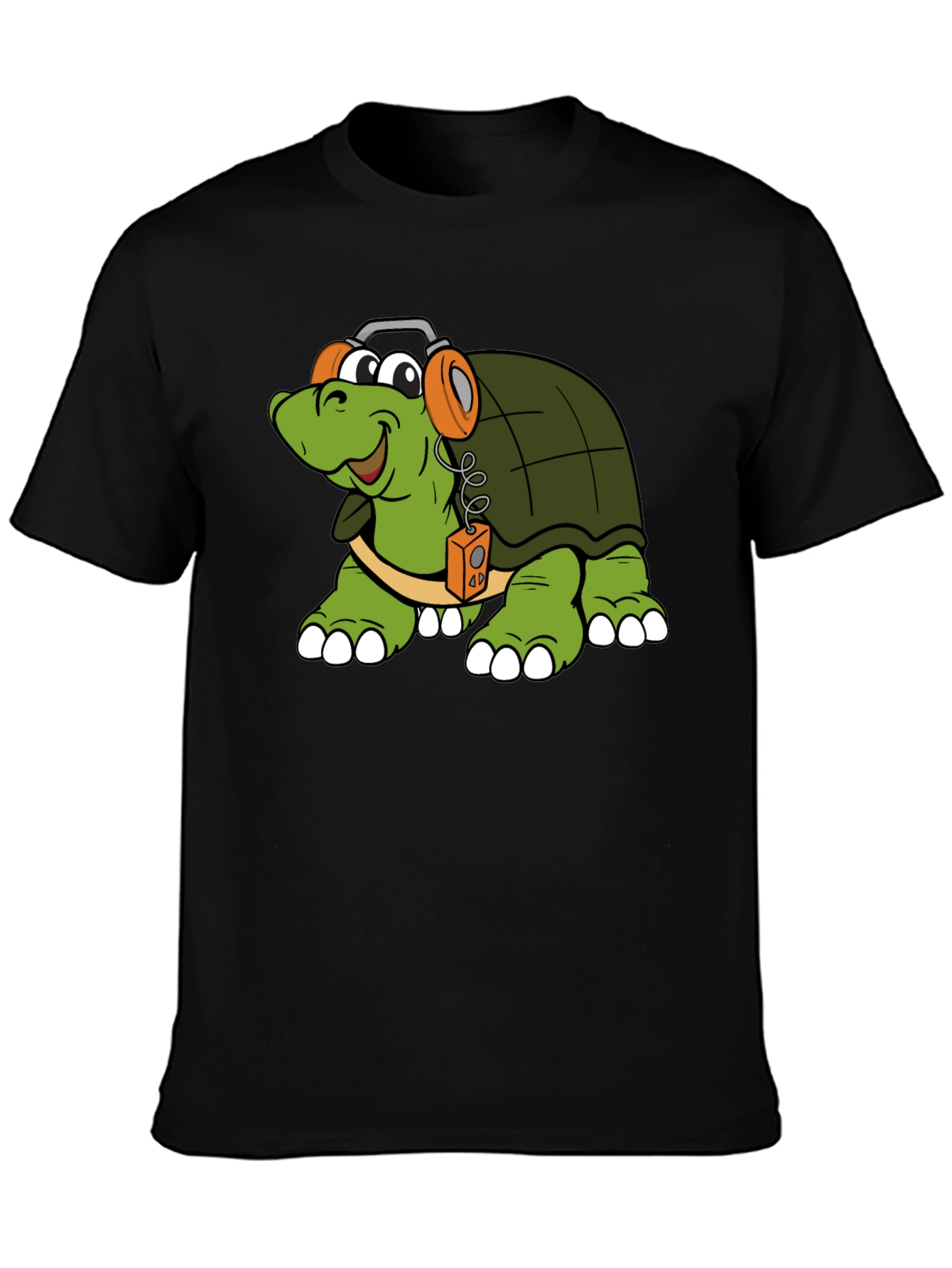Turtle with Headphones Graphic T-Shirt
