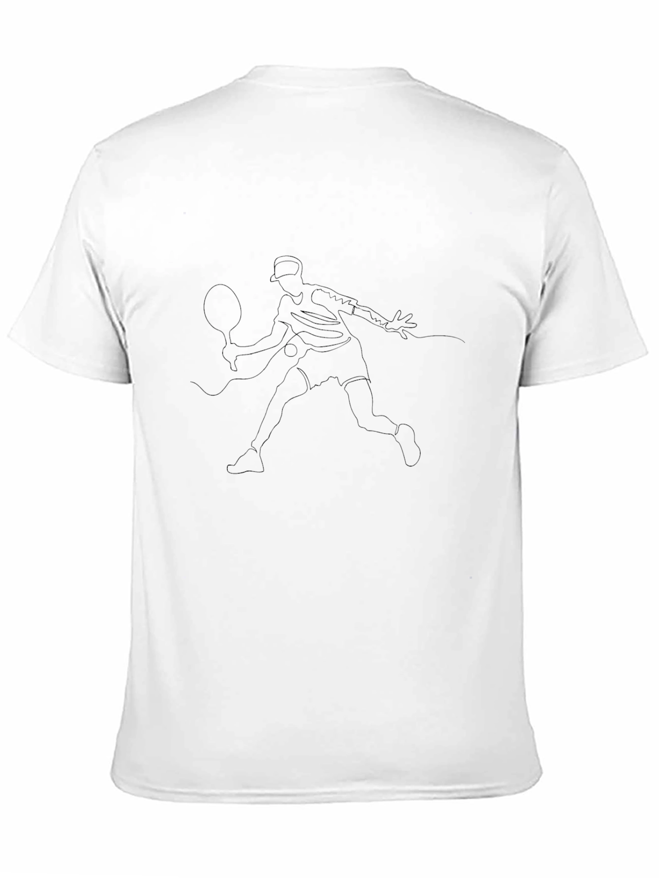 Minimalist Tennis Player Line Art T-Shirt
