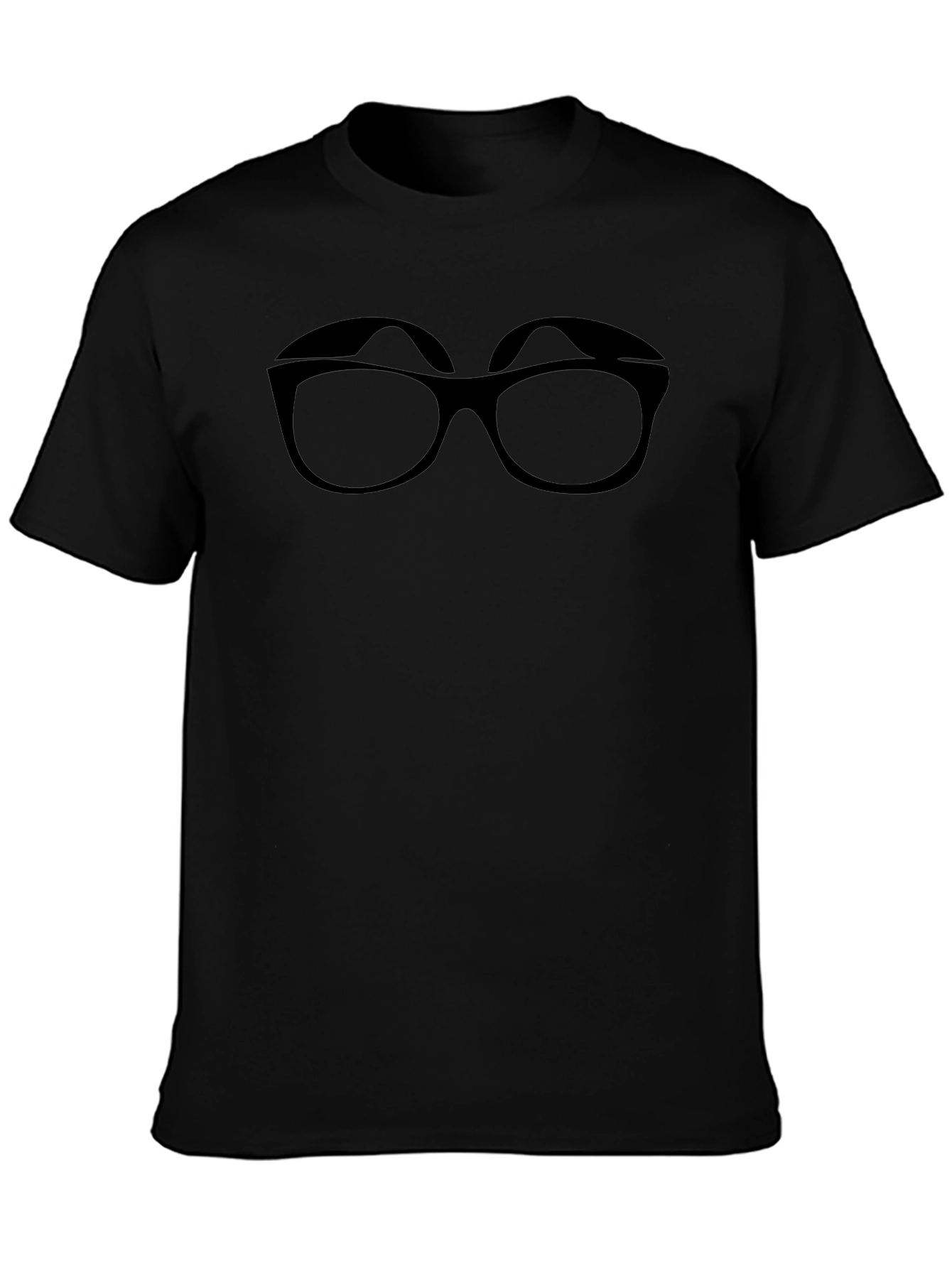 Black T-Shirt with Eyeglasses Graphic