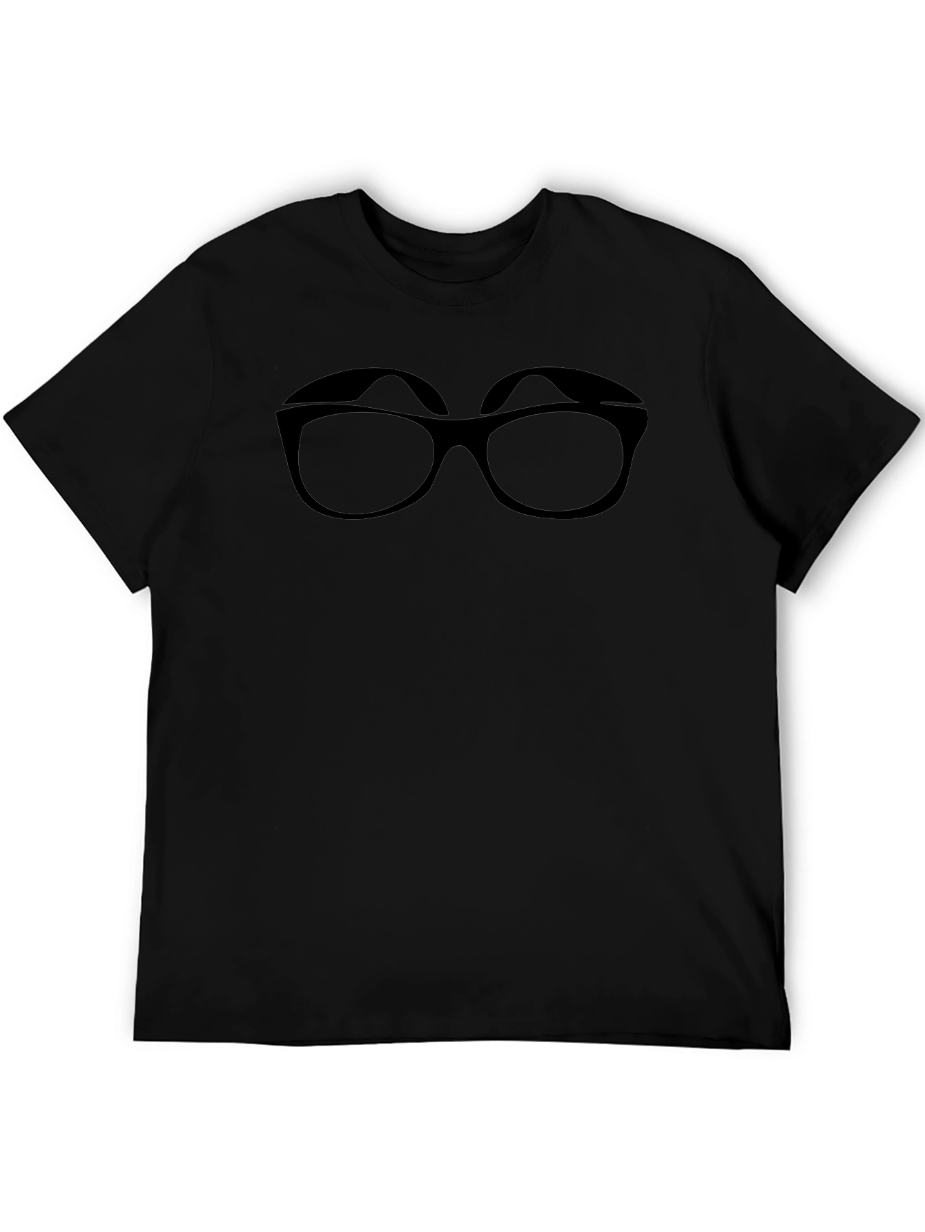 Black T-Shirt with Eyeglasses Graphic