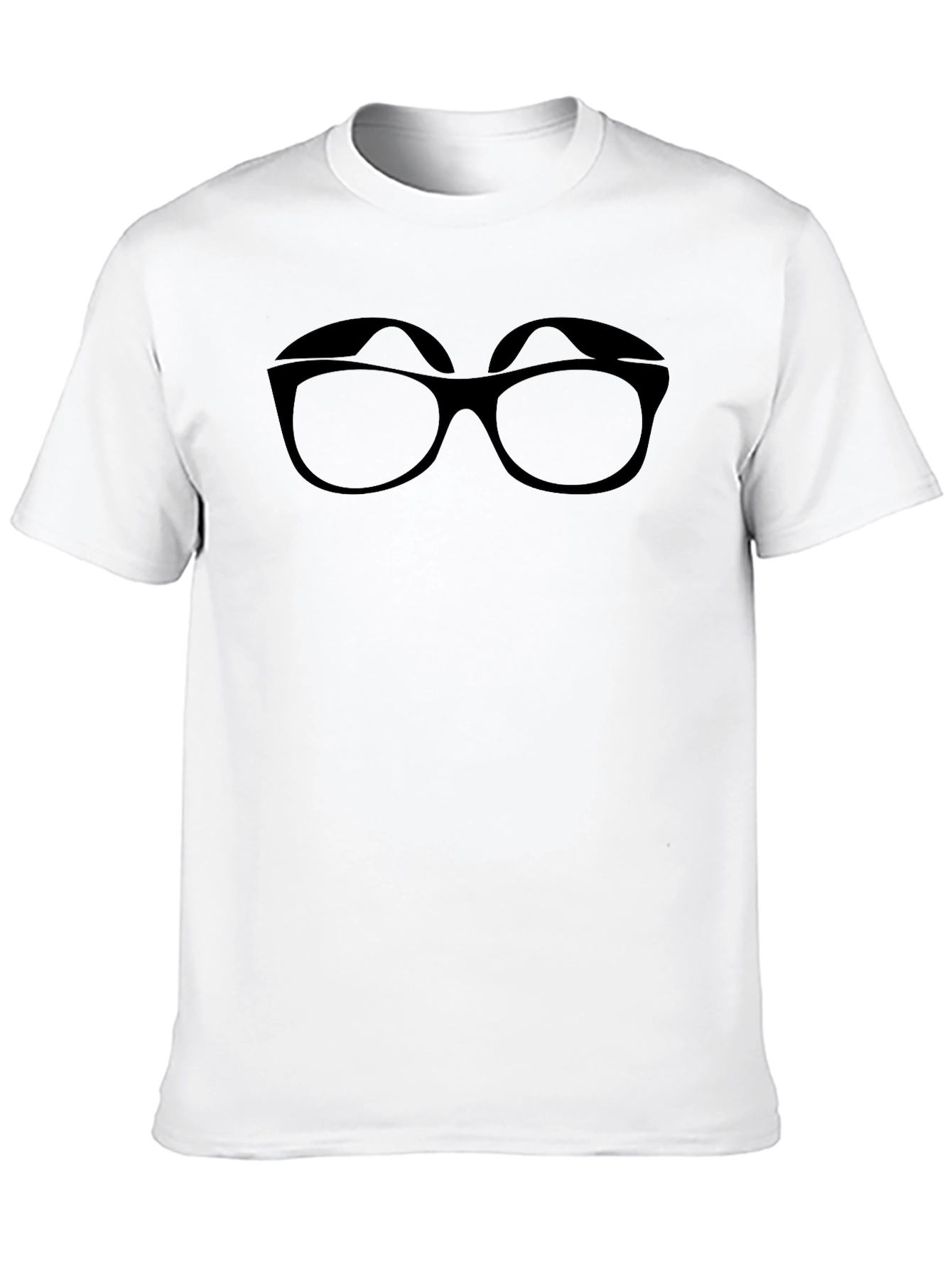 Black T-Shirt with Eyeglasses Graphic