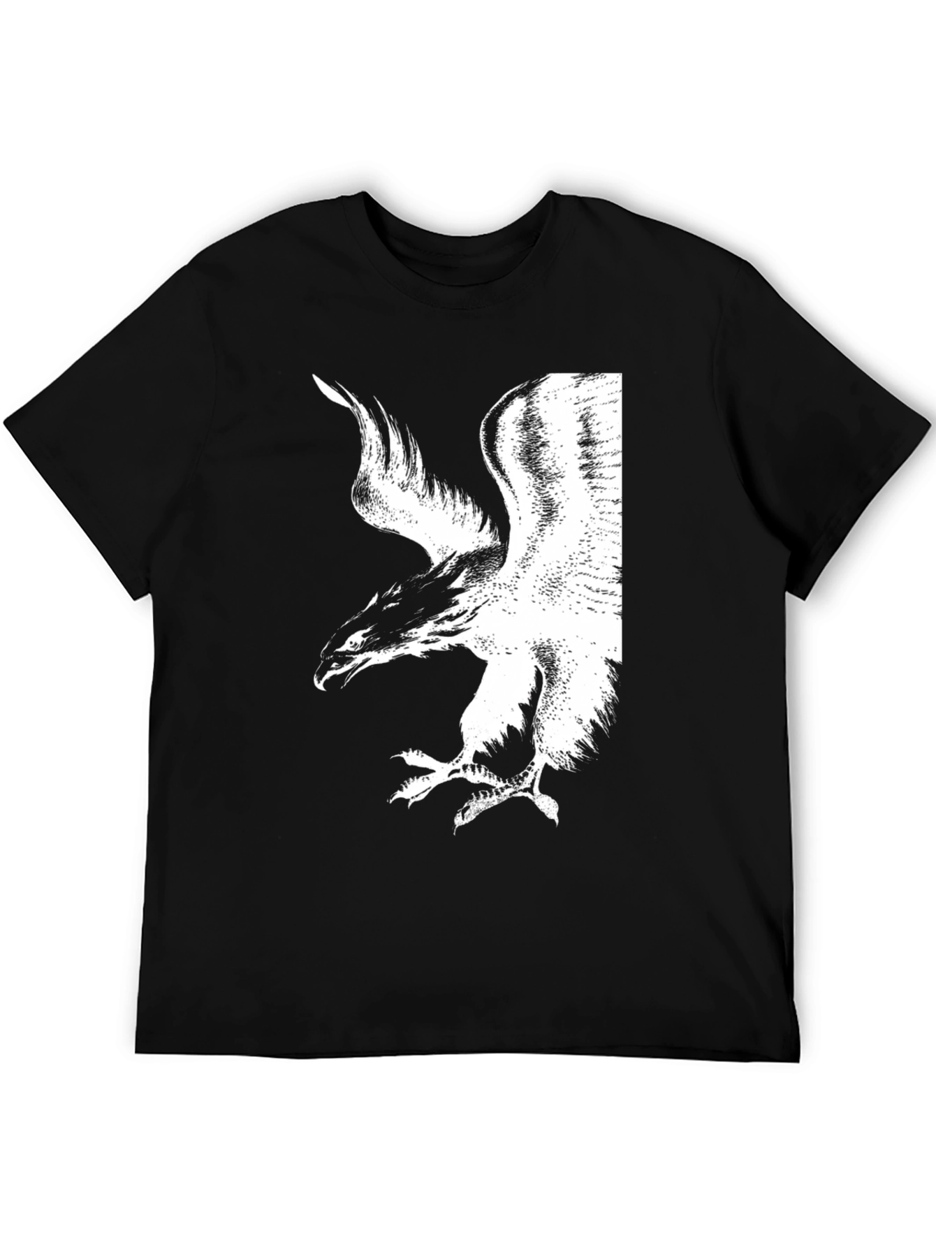 Black T-Shirt with White Phoenix Graphic