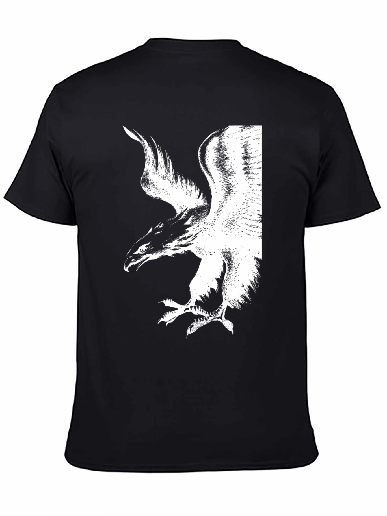 Black T-Shirt with White Phoenix Graphic
