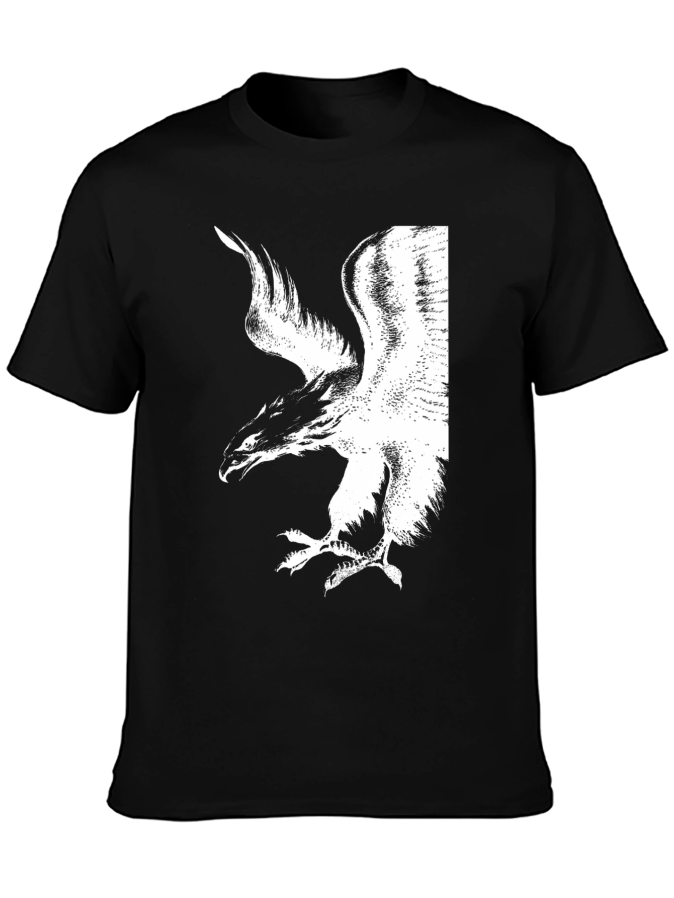 Black T-Shirt with White Phoenix Graphic