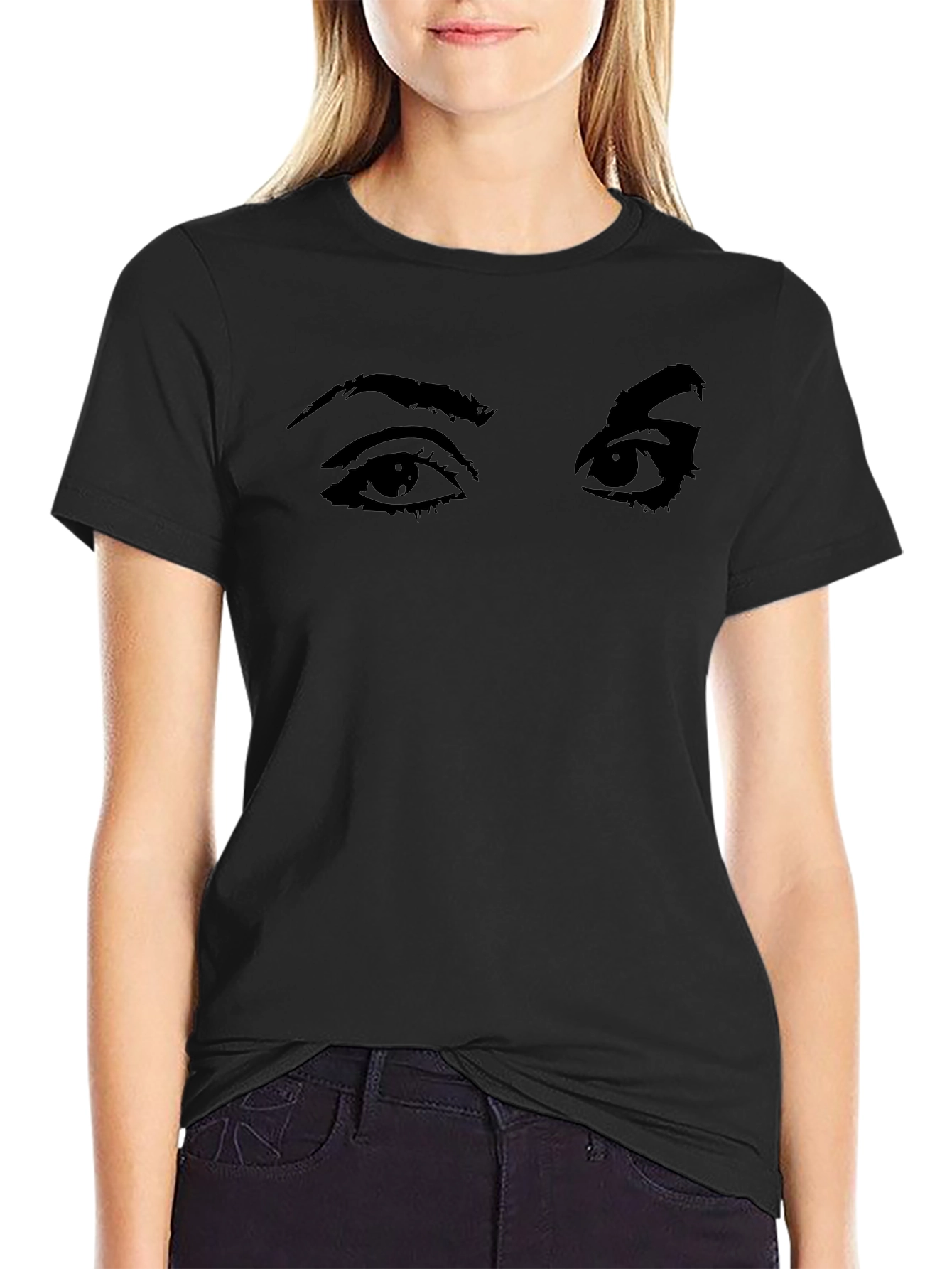Eyes Graphic Black Tee - Unisex Style