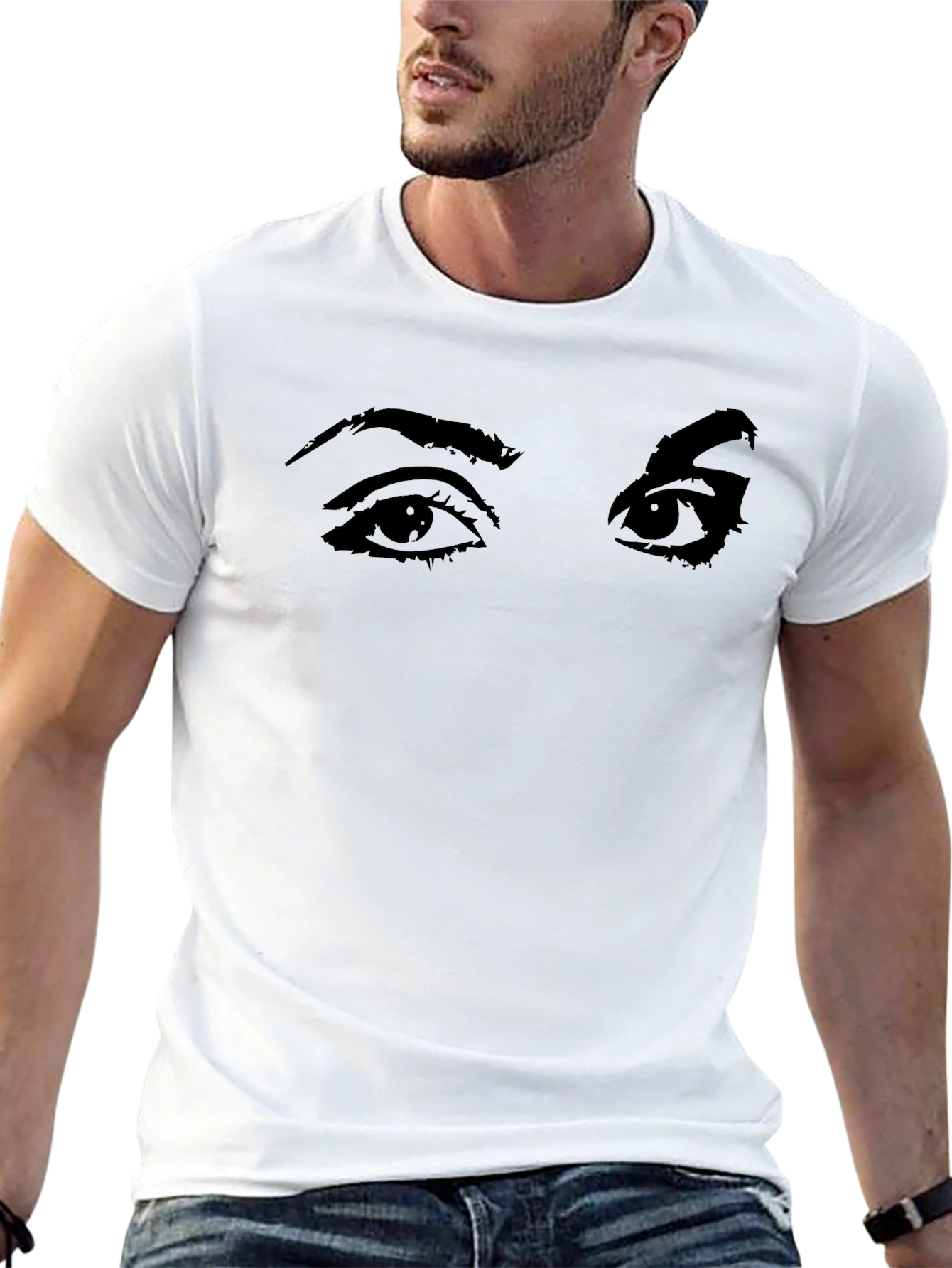 Eyes Graphic Black Tee - Unisex Style