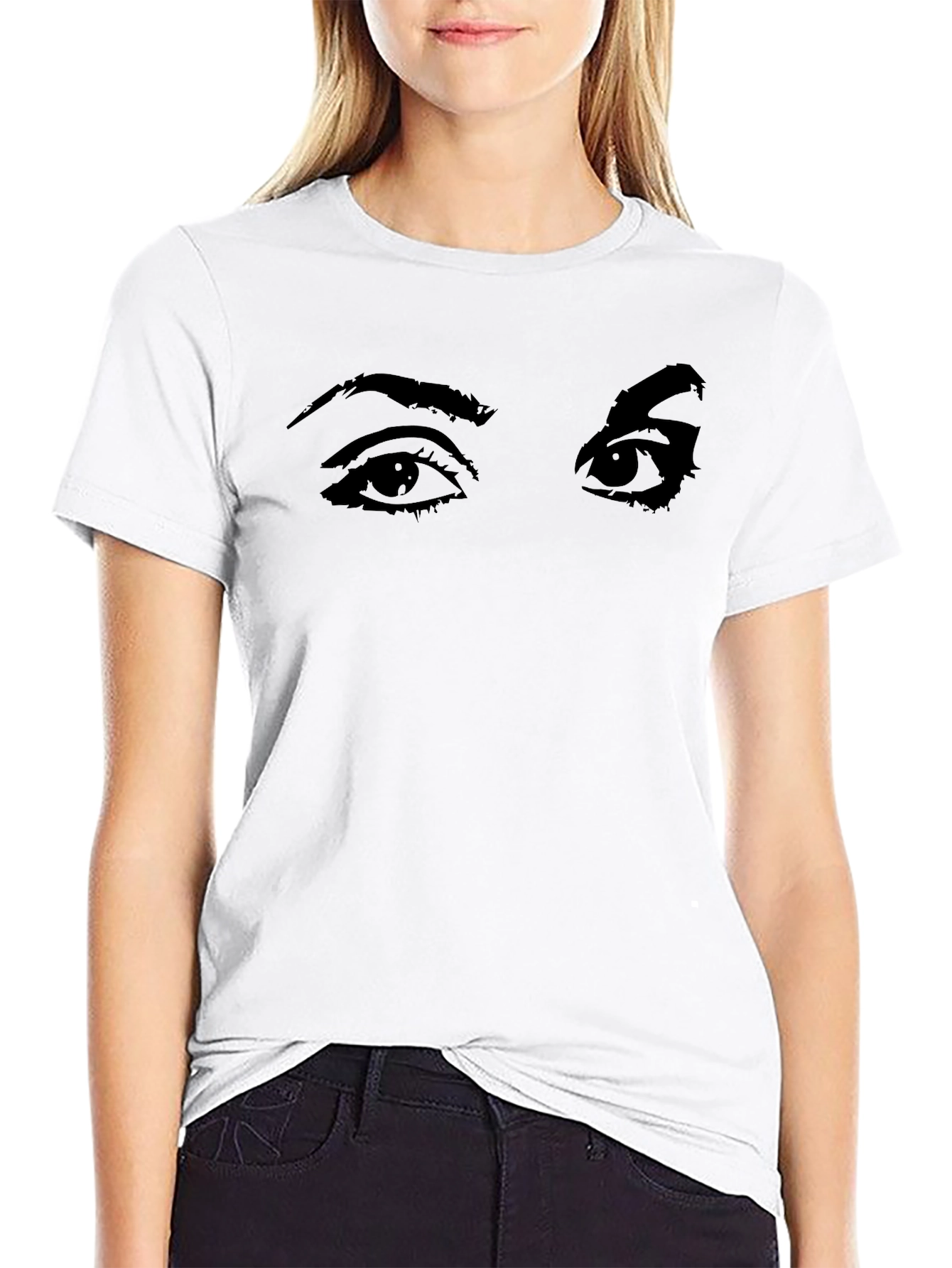 Eyes Graphic Black Tee - Unisex Style