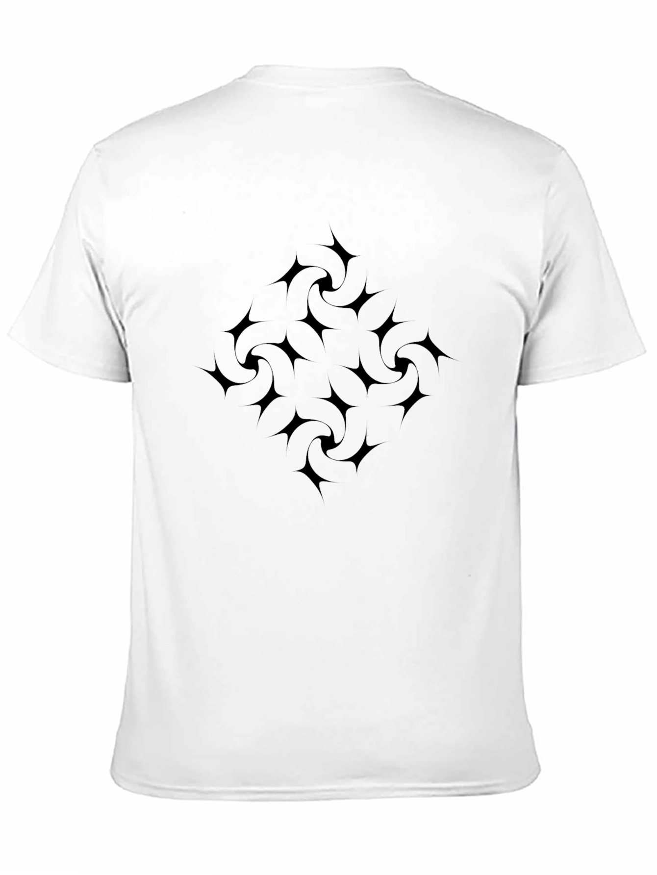 Mens Black Graphic Tee - Swirl Star Design
