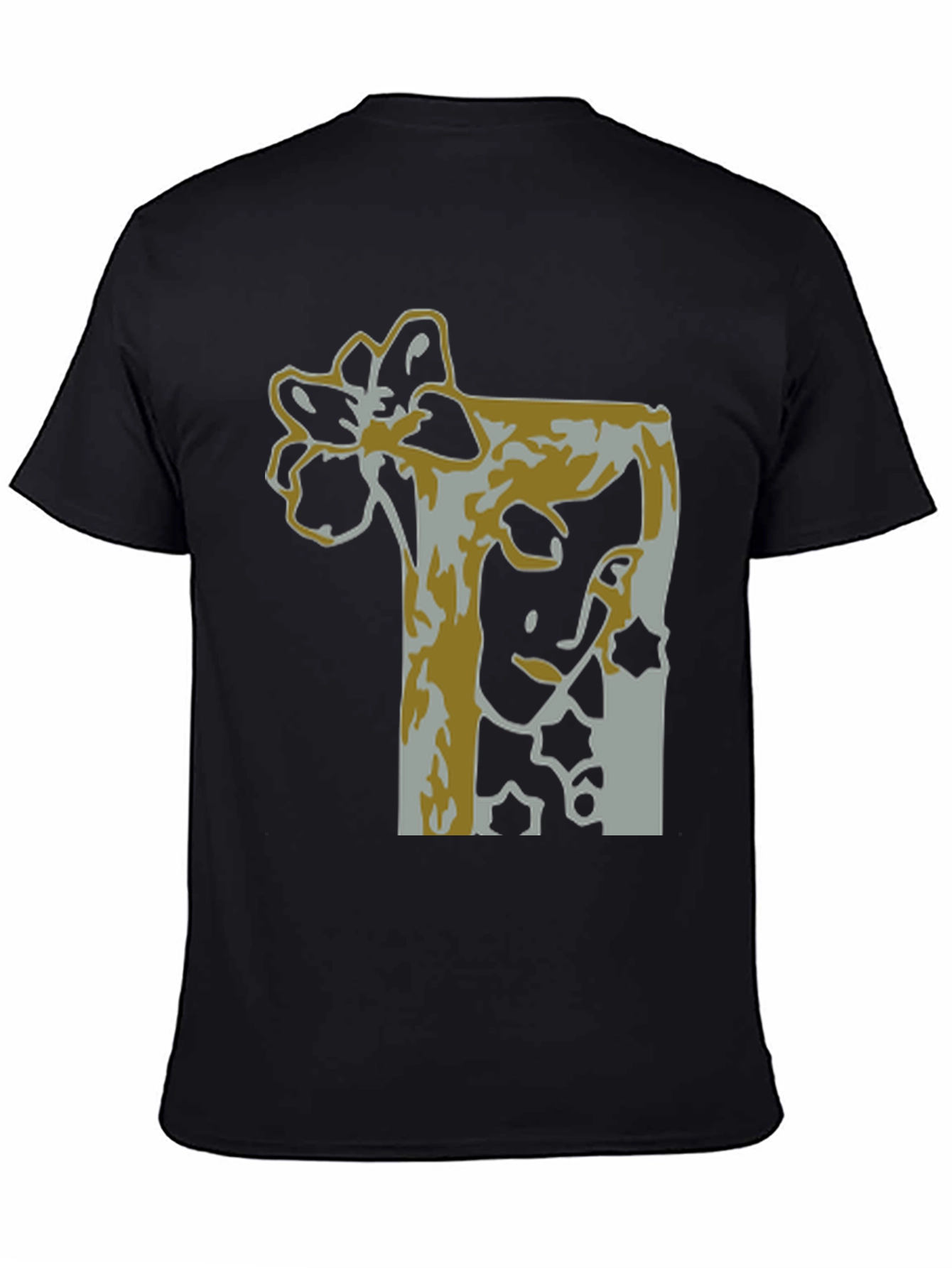 Abstract Flower Graphic Tee - Stylish Black T-Shirt