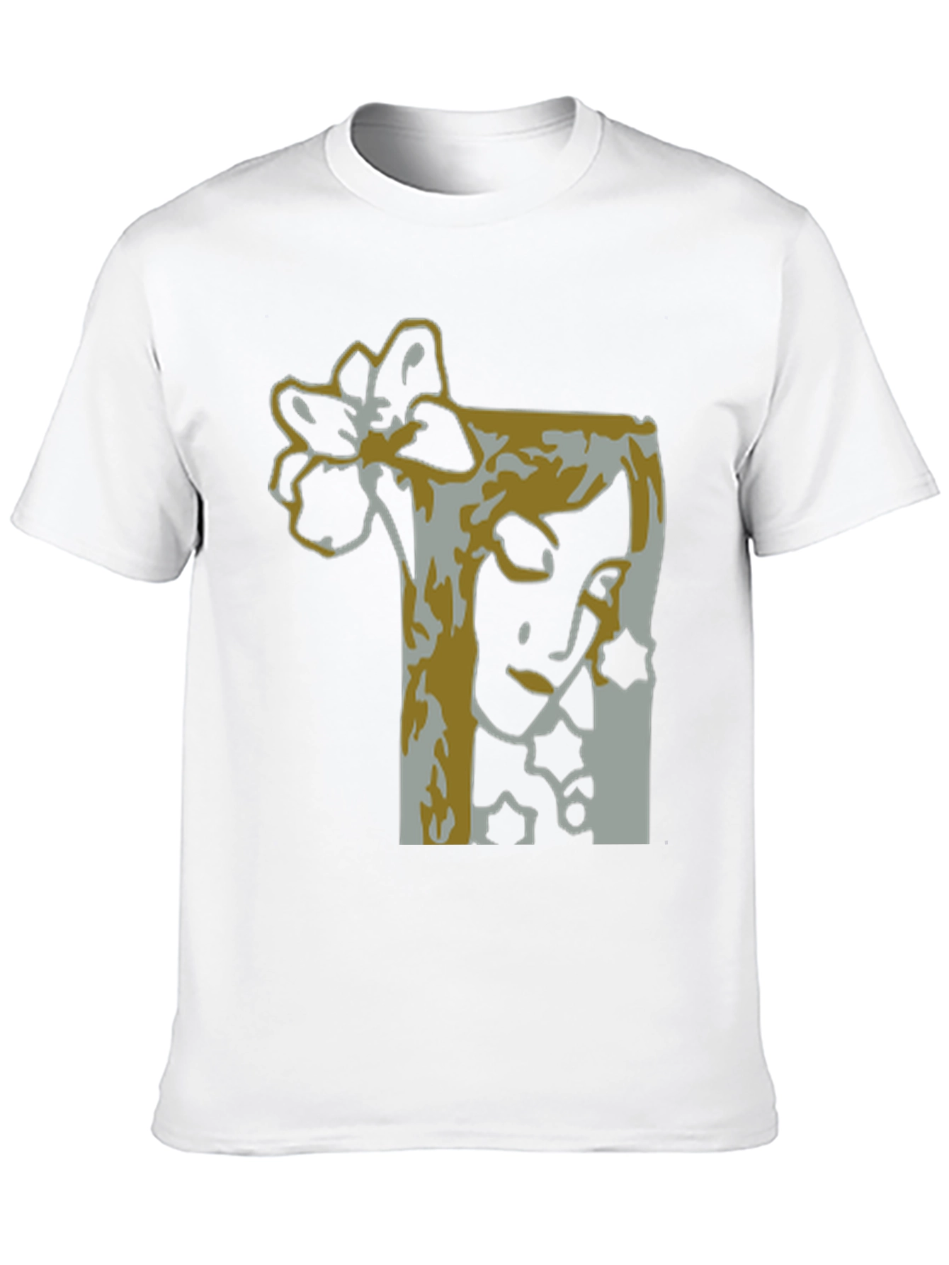 Abstract Flower Graphic Tee - Stylish Black T-Shirt