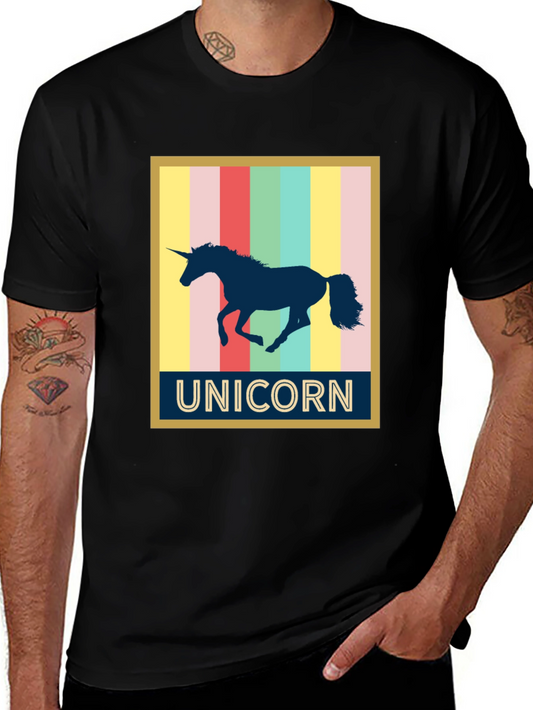Unicorn Graphic Tee - Mens Black T-Shirt