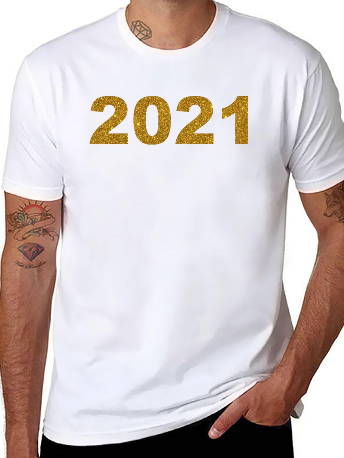 2021 New Year Glitter Graphic Tee