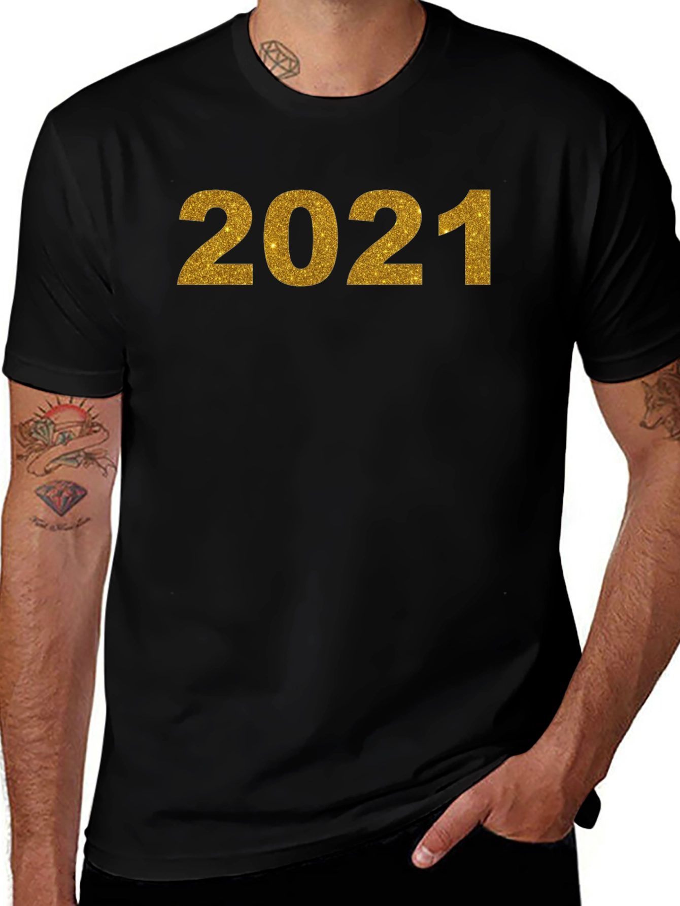 2021 New Year Glitter Graphic Tee