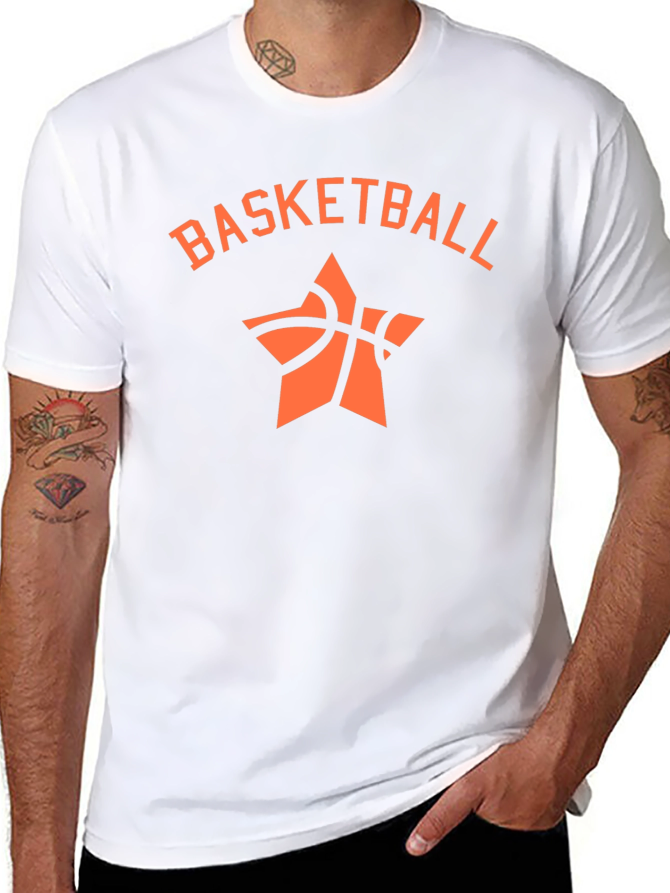 Basketball Star Graphic Tee - Black Cotton T-Shirt