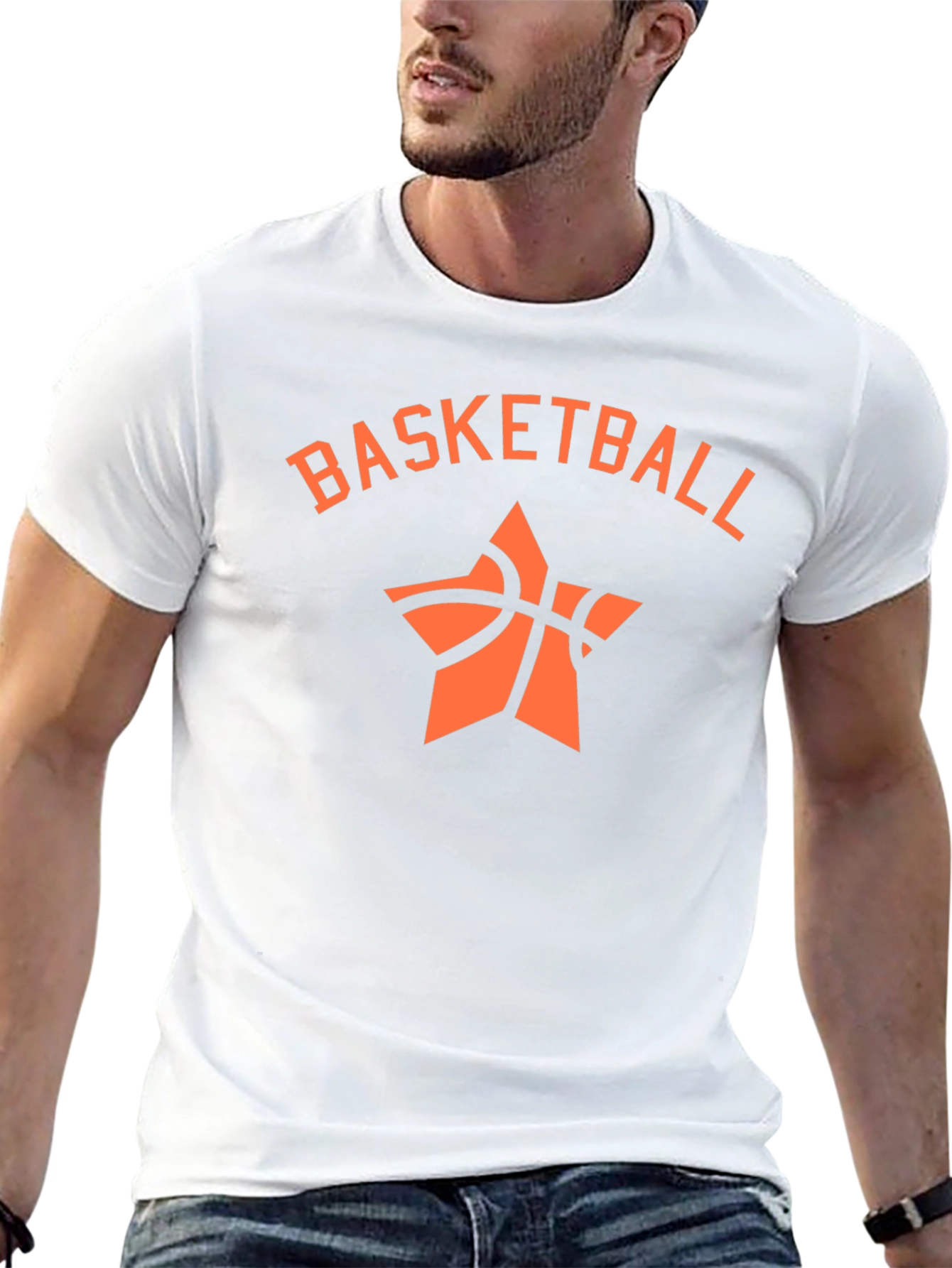Basketball Star Graphic Tee - Black Cotton T-Shirt