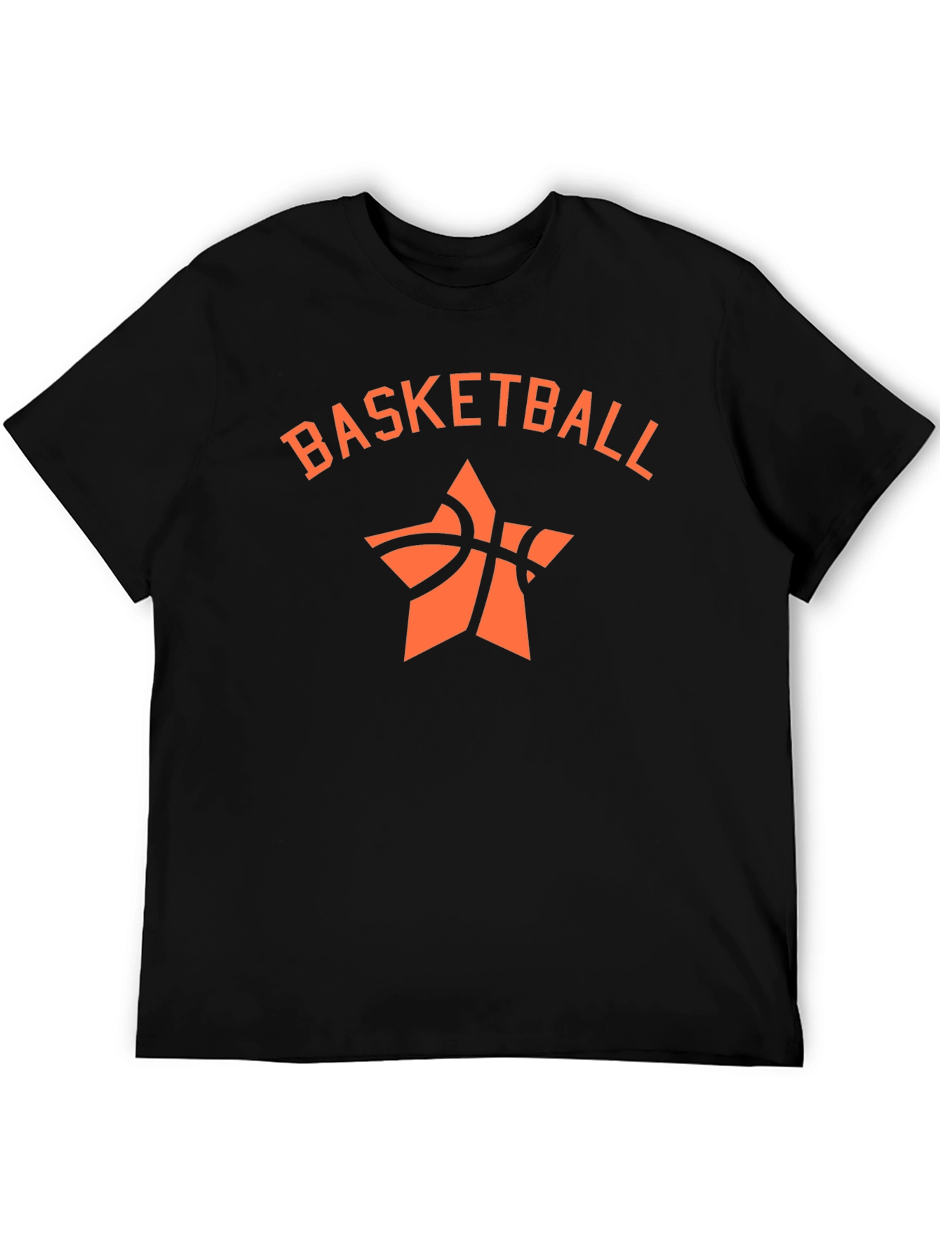Basketball Star Graphic Tee - Black Cotton T-Shirt