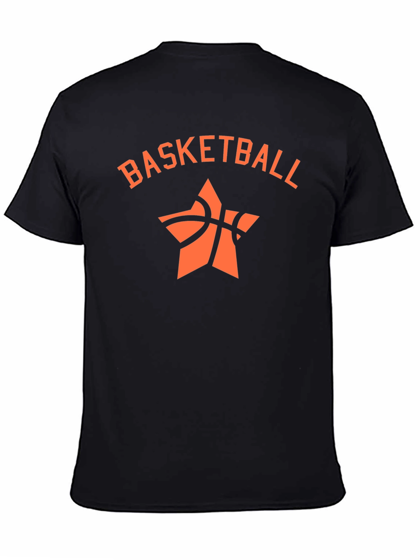 Basketball Star Graphic Tee - Black Cotton T-Shirt