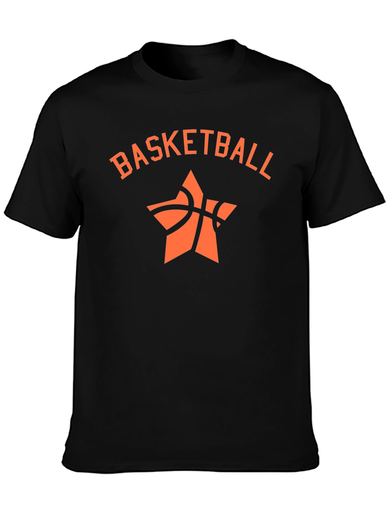 Basketball Star Graphic Tee - Black Cotton T-Shirt
