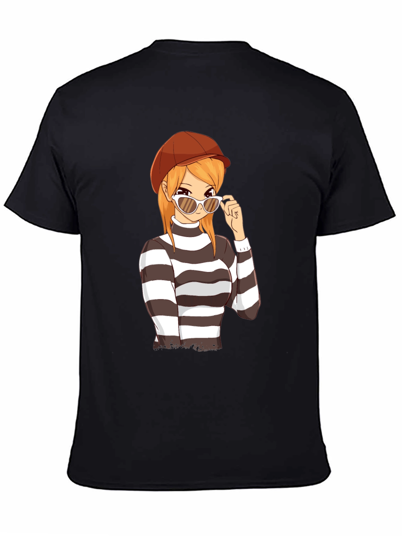 Anime Girl Striped Shirt