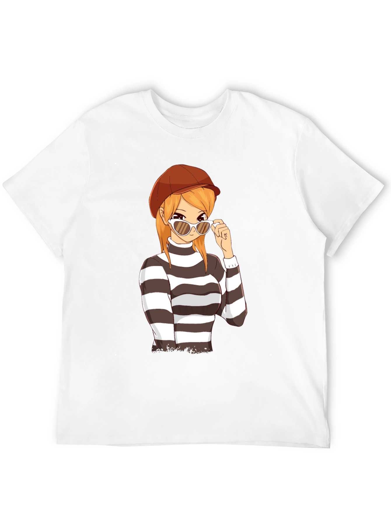 Anime Girl Striped Shirt