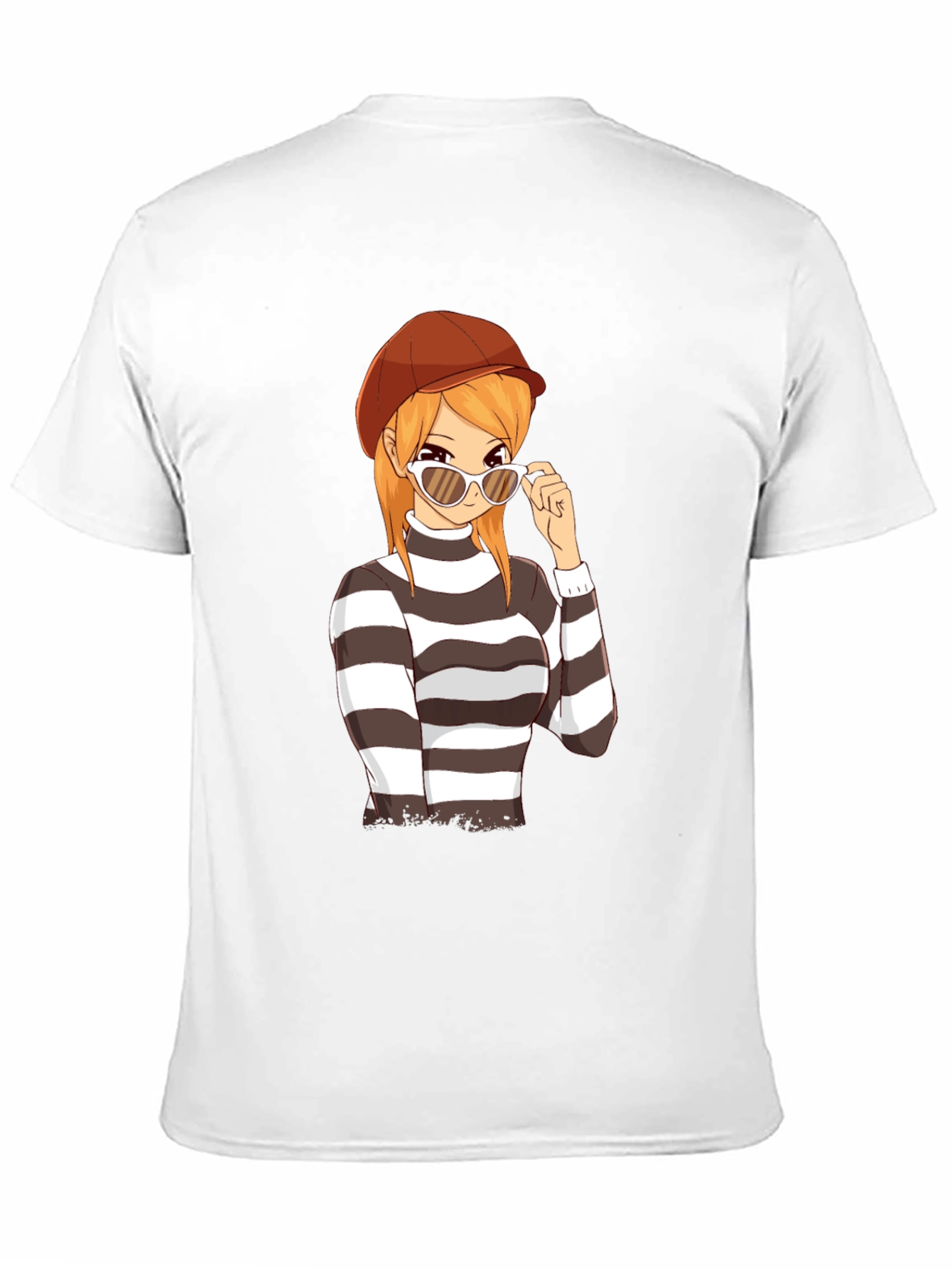 Anime Girl Striped Shirt