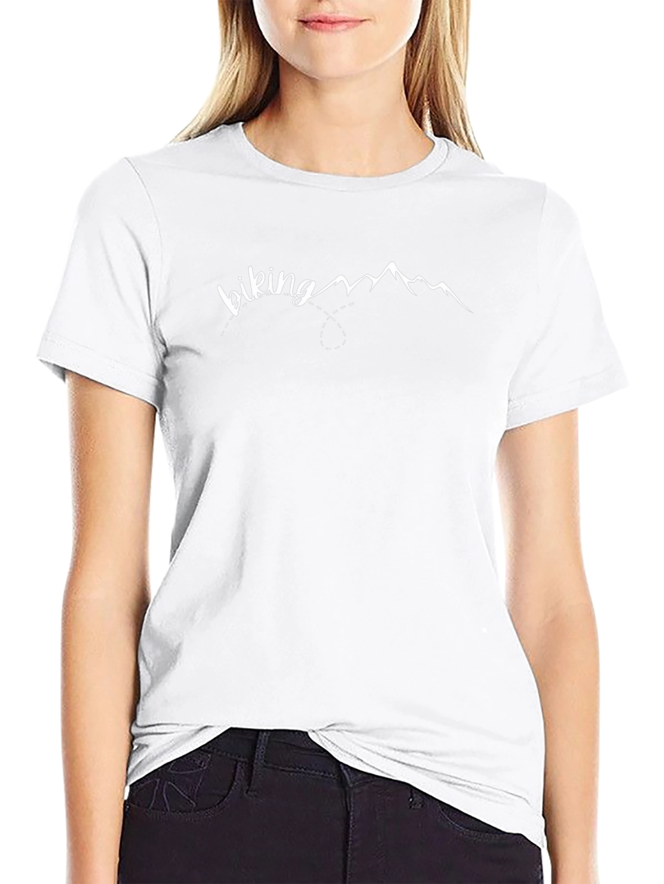 Biking Mountain Graphic Tee - Unisex Black T-Shirt