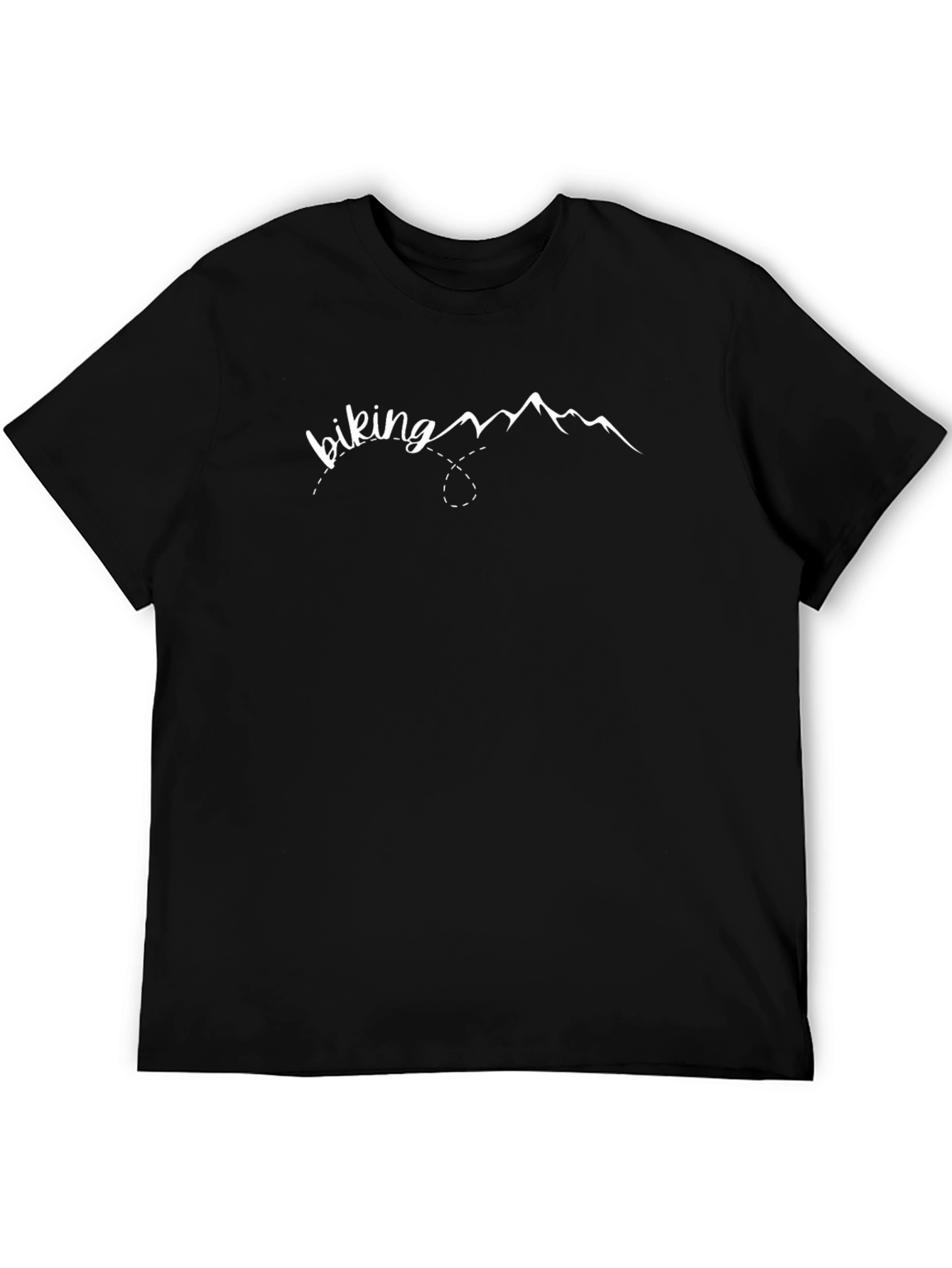 Biking Mountain Graphic Tee - Unisex Black T-Shirt