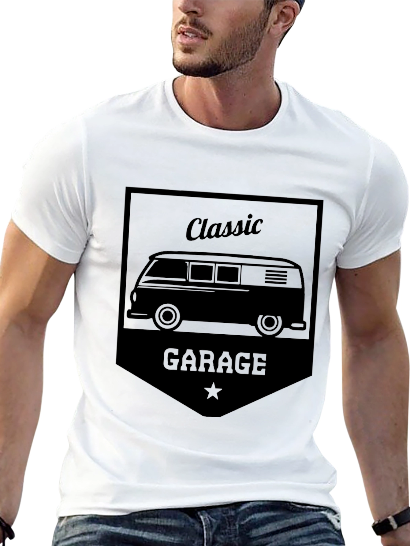 Classic Garage Van Graphic Tee - Retro Style