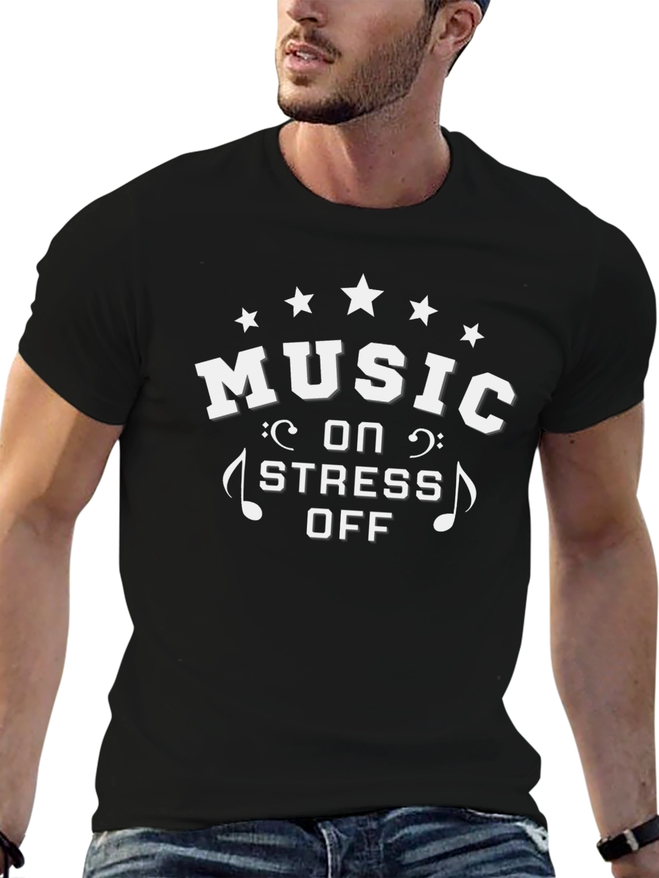 Music On Stress Off Graphic T-Shirt