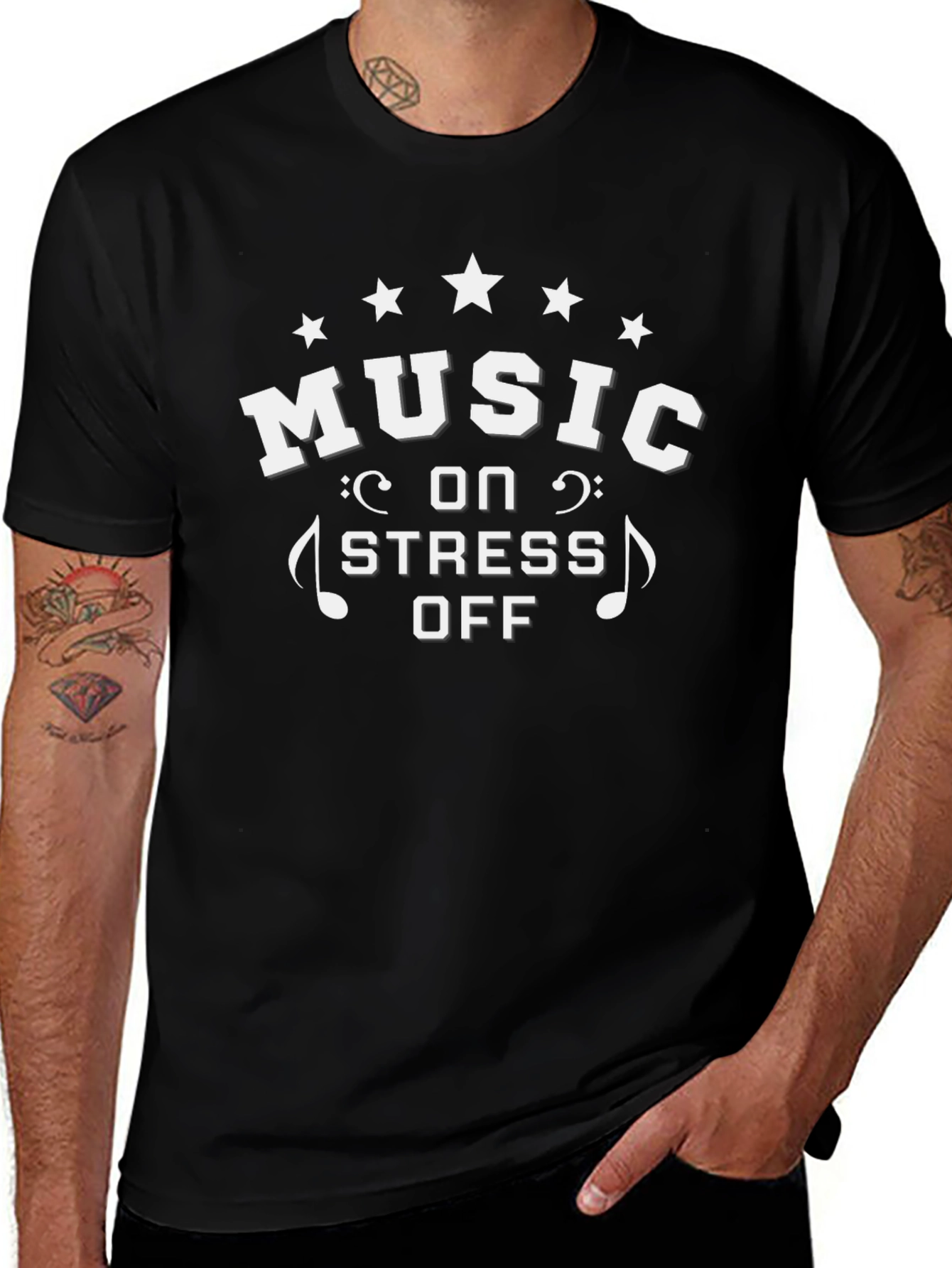Music On Stress Off Graphic T-Shirt