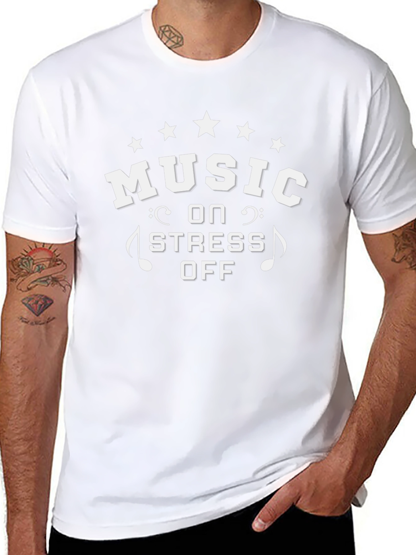 Music On Stress Off Graphic T-Shirt