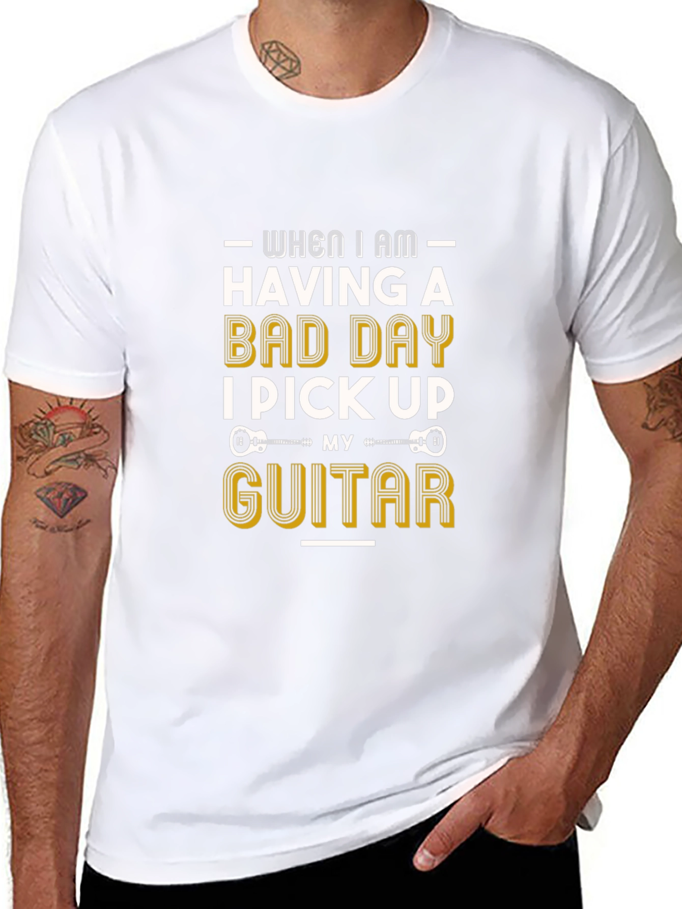 Guitar Lover T-Shirt - Bad Day Pick Up Guitar