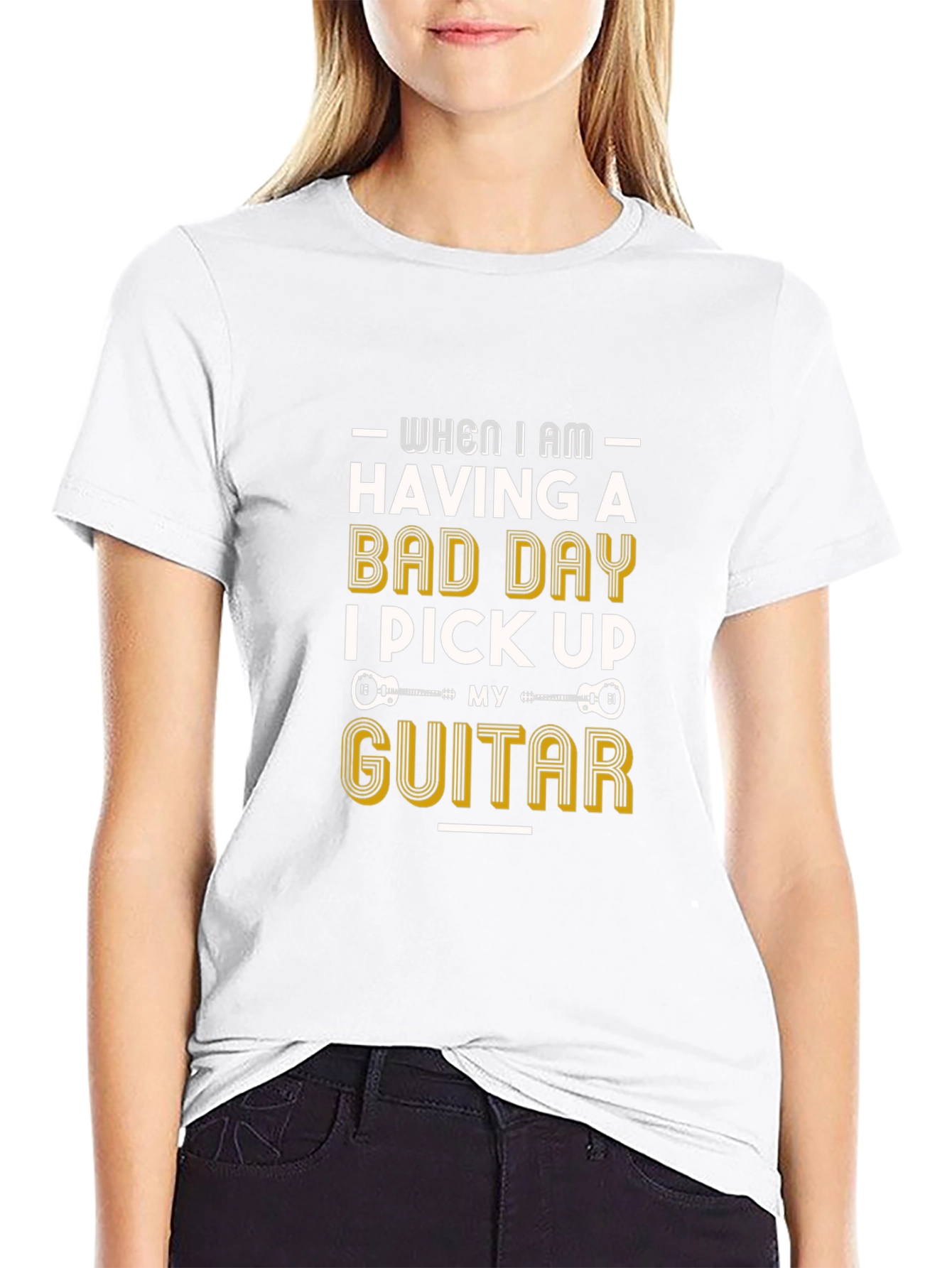 Guitar Lover T-Shirt - Bad Day Pick Up Guitar