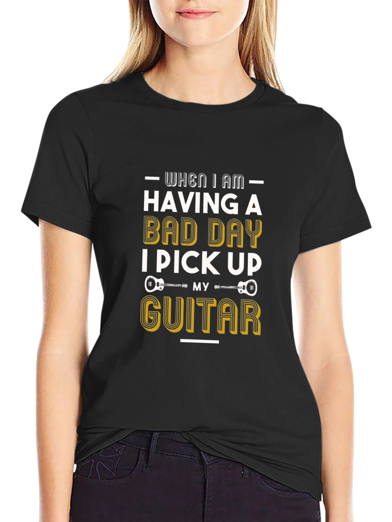 Guitar Lover T-Shirt - Bad Day Pick Up Guitar