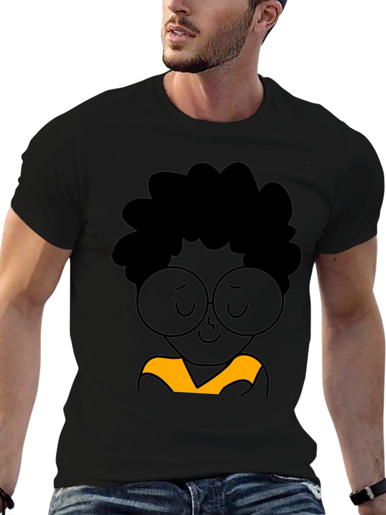Cool Cartoon Graphic Black T-Shirt