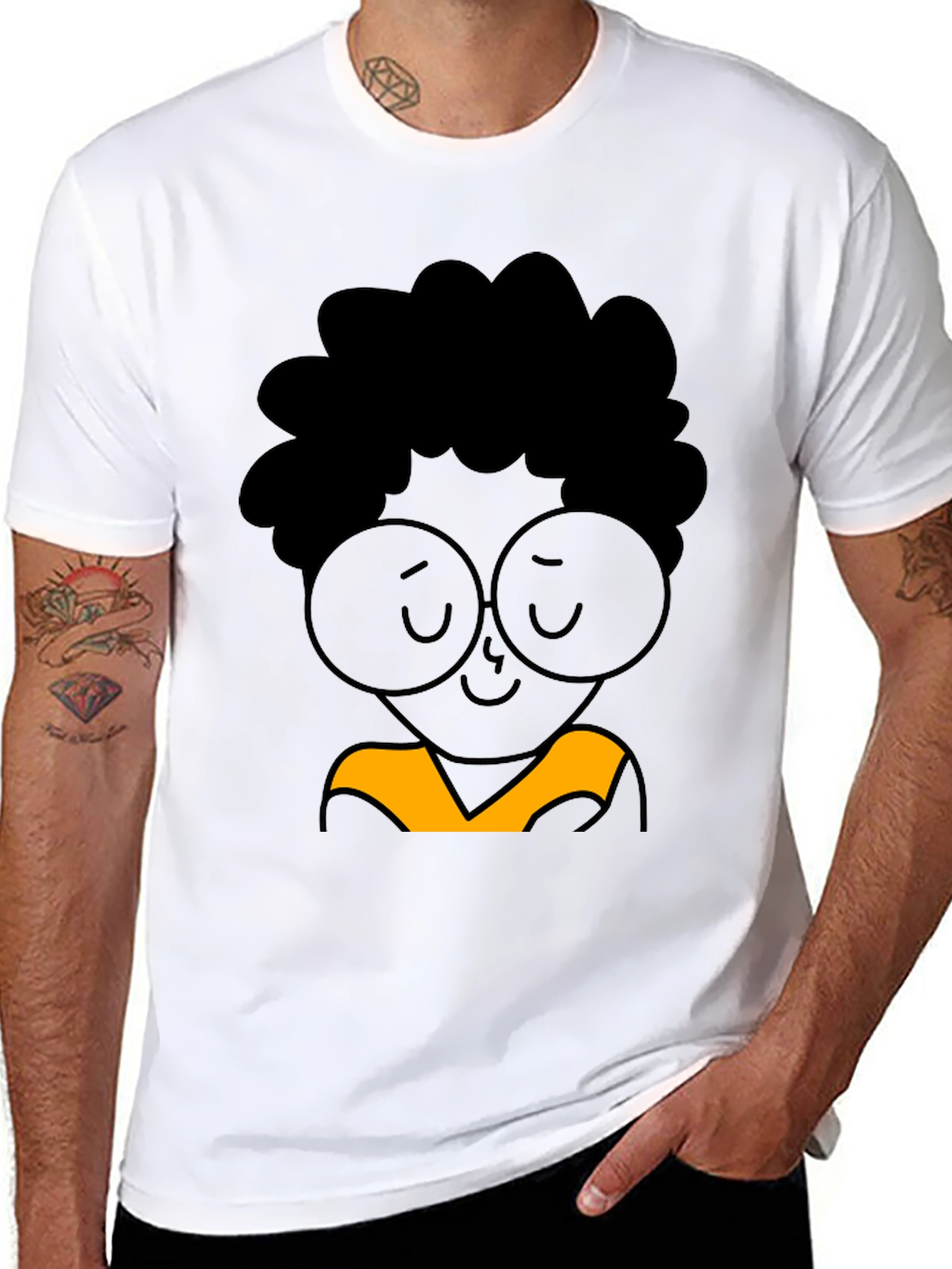 Cool Cartoon Graphic Black T-Shirt