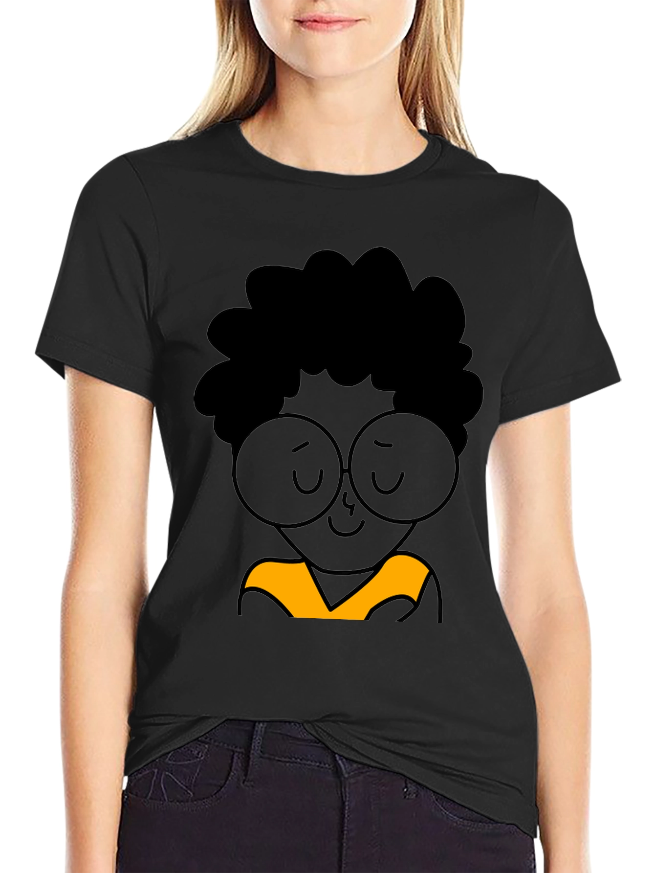 Cool Cartoon Graphic Black T-Shirt